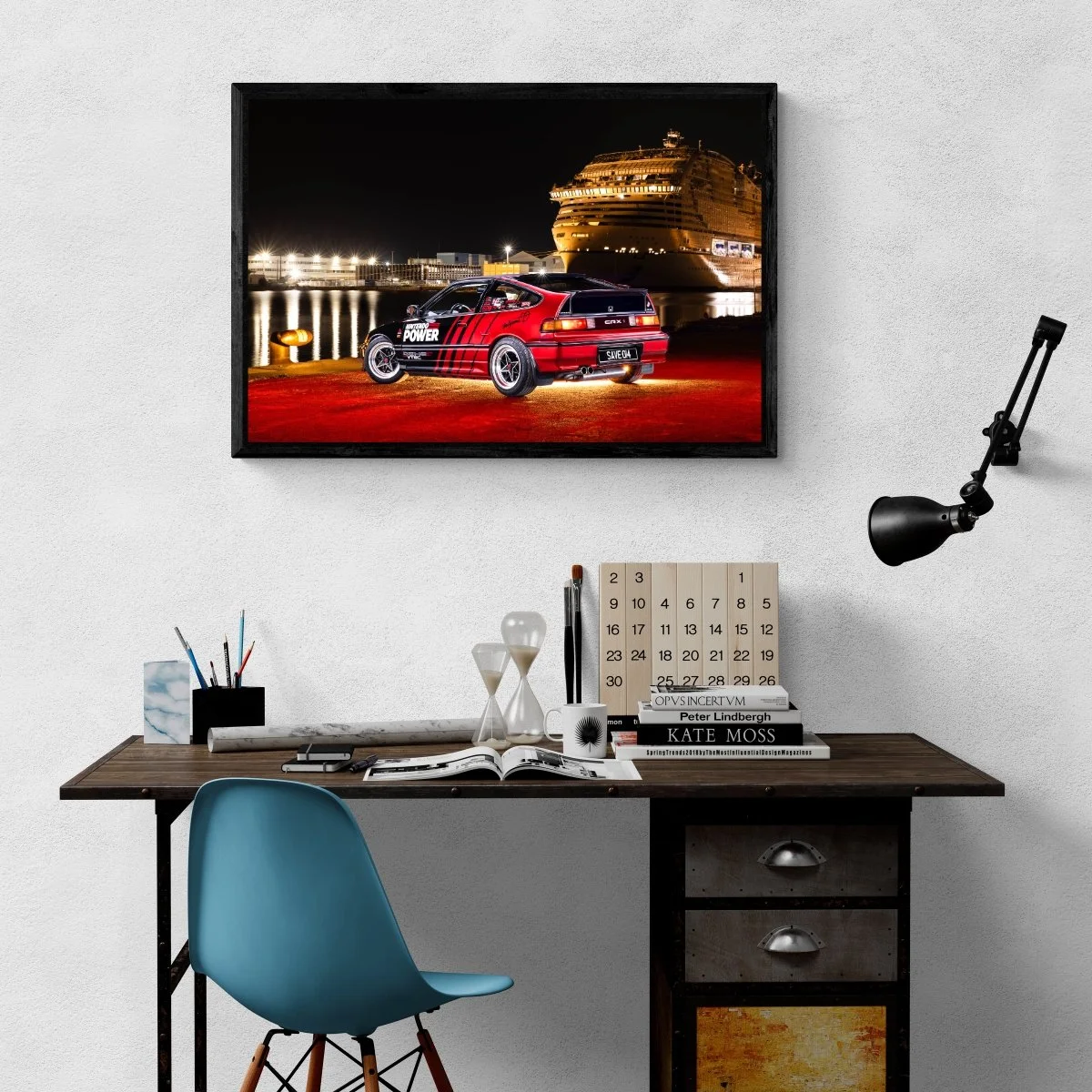 Photographie d’art Honda CRX Nintendo Custom tirage 60x90 cm – Night Car Studio