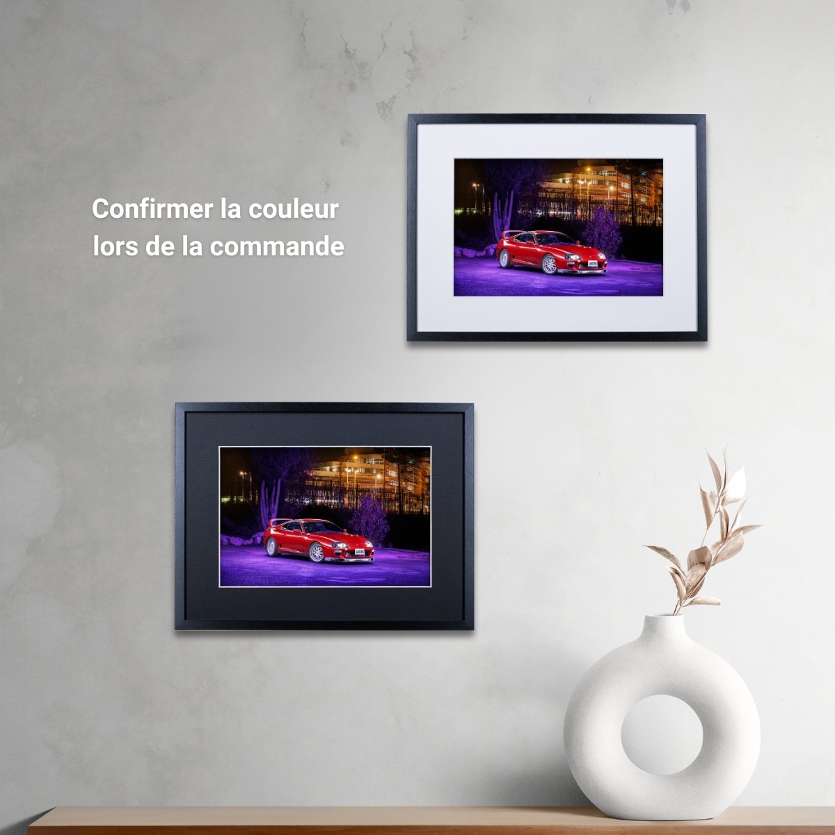 Photographie d’art Toyota Supra MKIV rouge tirage 20x30 cm – Night Car Studio