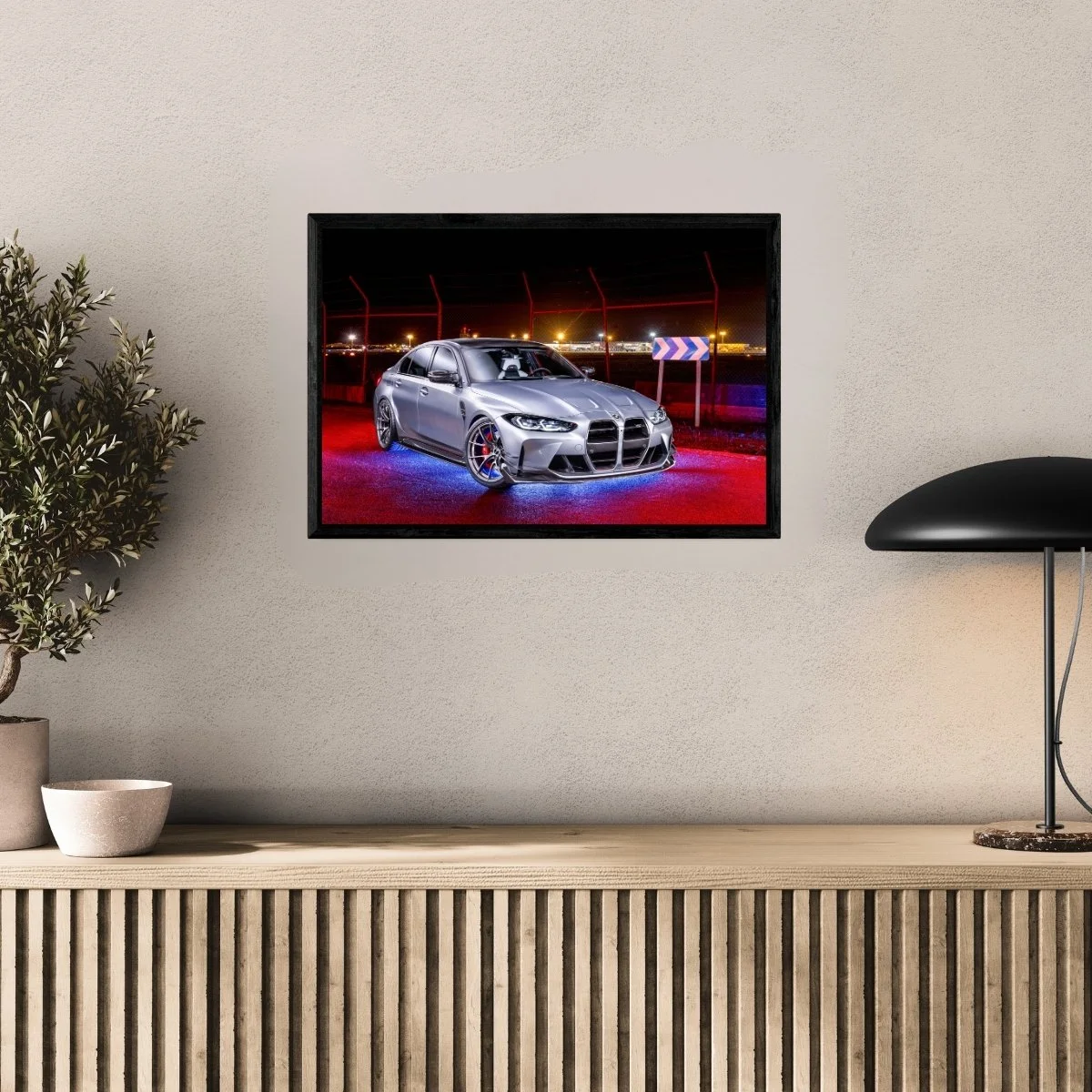 Photographie d’art BMW M3 G80 Competition tirage 40x60 cm avec caisse américaine – Night Car Studio