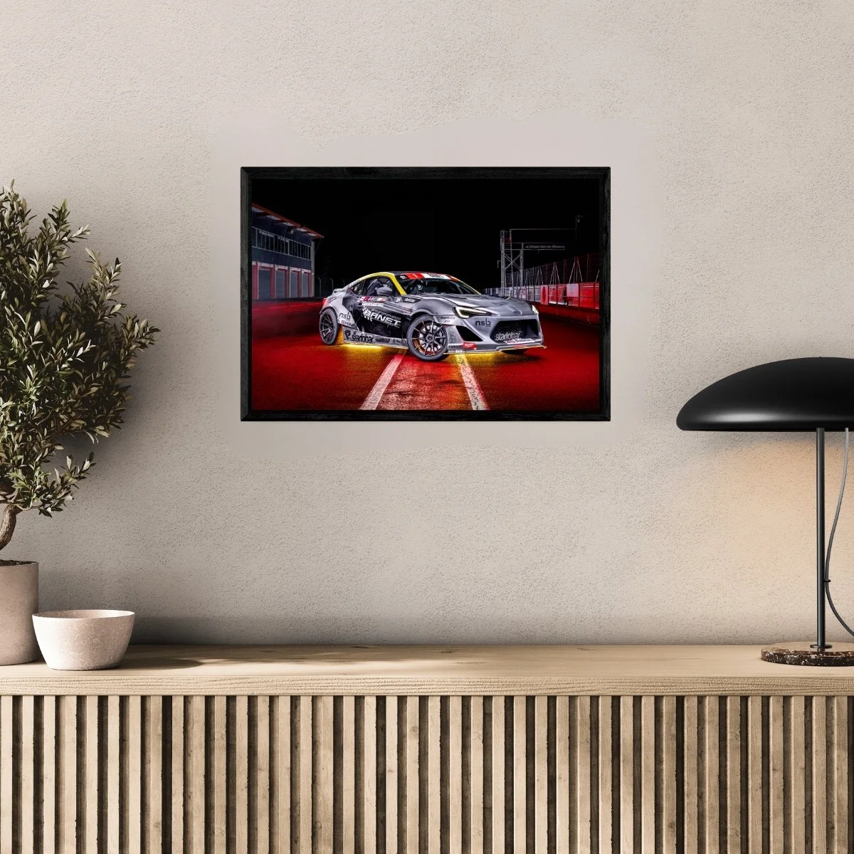 Photographie d’art Subaru BRZ Drift tirage 40x60 cm avec caisse américaine – Night Car Studio