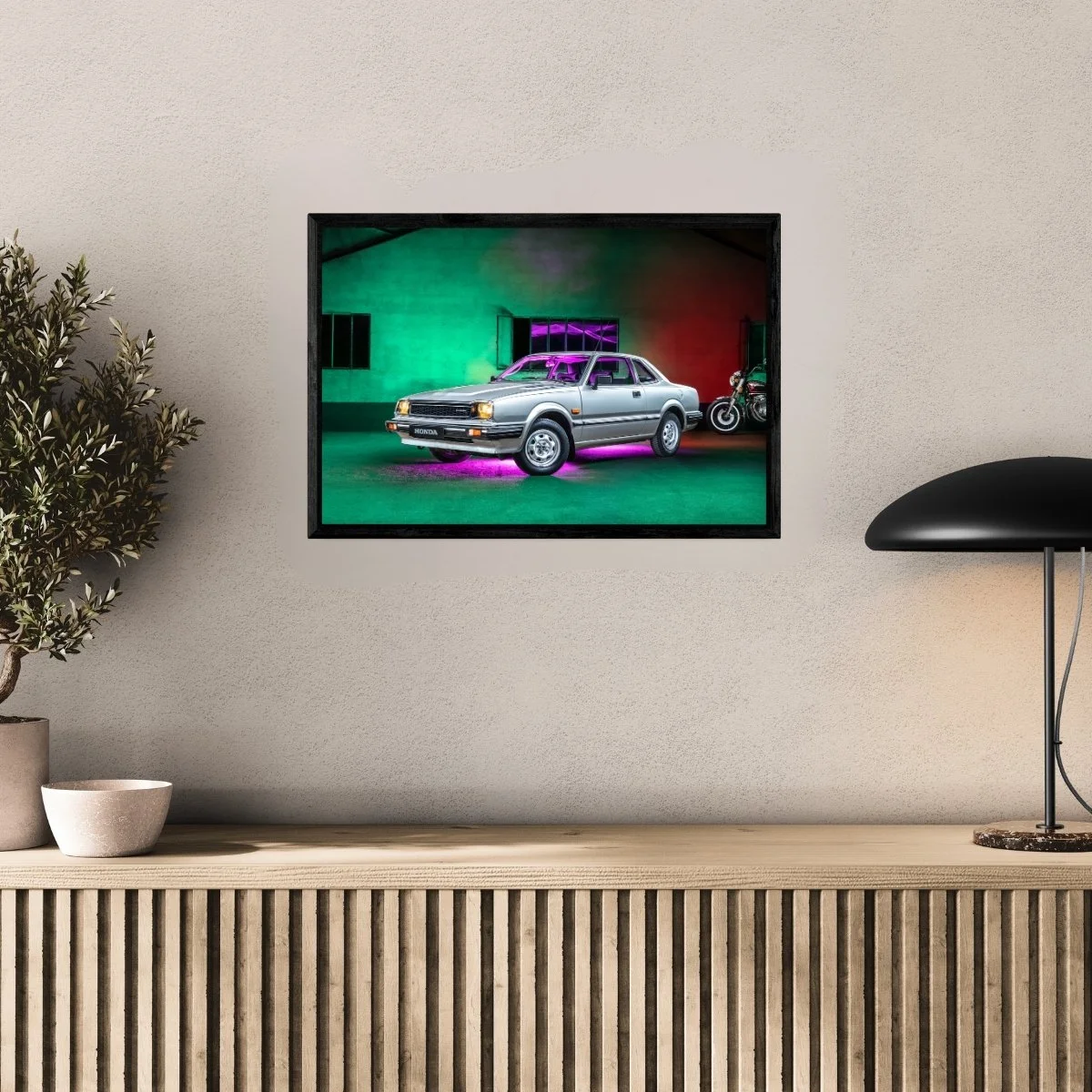 Photographie d’art Honda Prelude 1G tirage 40x60 cm avec caisse américaine – Night Car Studio