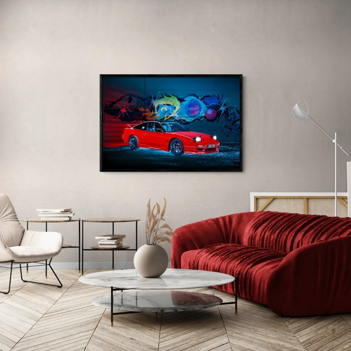 Photographie d’art Nissan Silvia S13 200SX tirage 80x120 cm – Night Car Studio