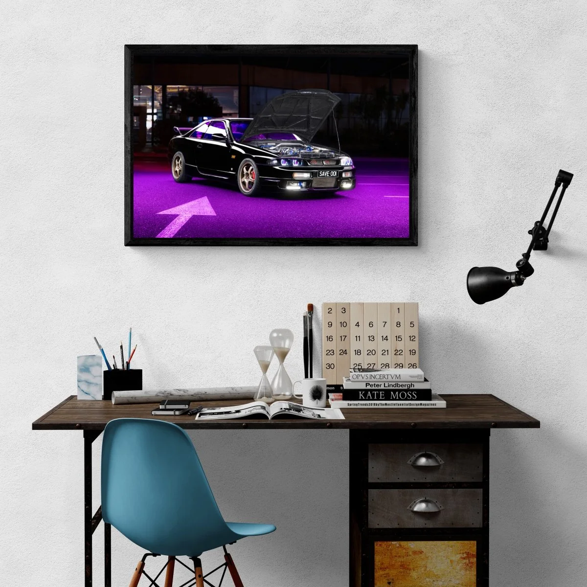 Photographie d’art Nissan Skyline R33 tirage 60x90 cm – Night Car Studio
