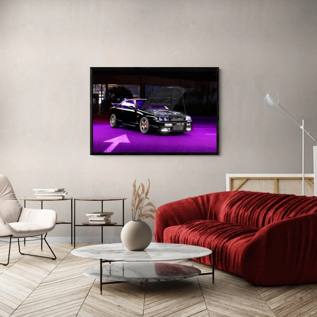 Photographie d’art Nissan Skyline R33 tirage 80x120 cm – Night Car Studio