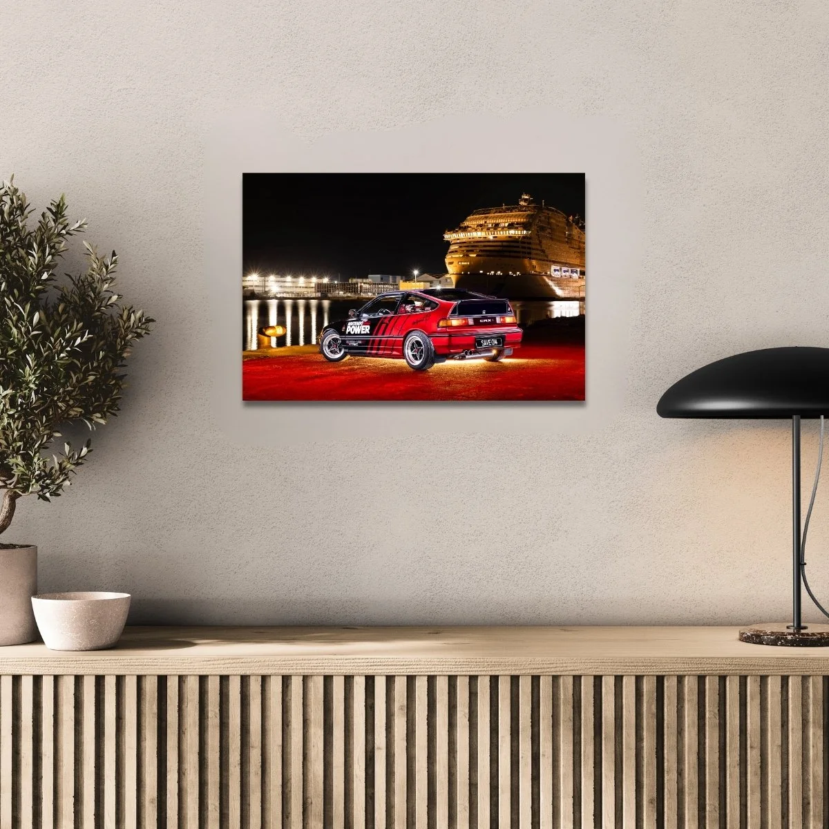 Photographie d’art Honda CRX Nintendo Custom tirage 40x60 cm – Night Car Studio