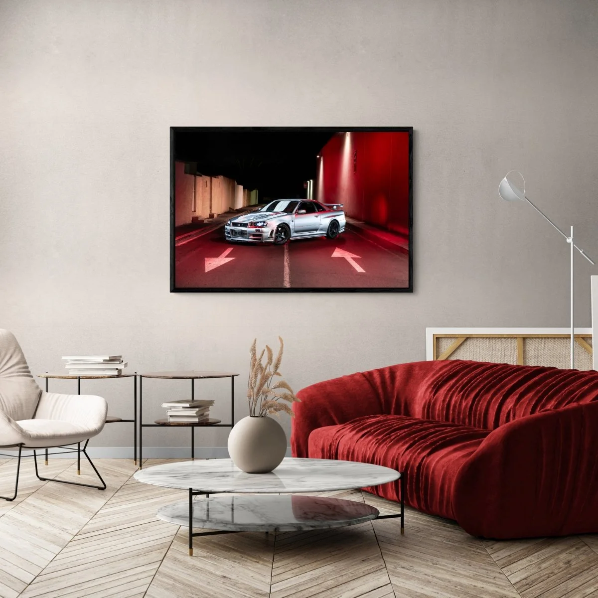 Photographie d’art Nissan Skyline R34 Z-Tune tirage 80x120 cm – Night Car Studio