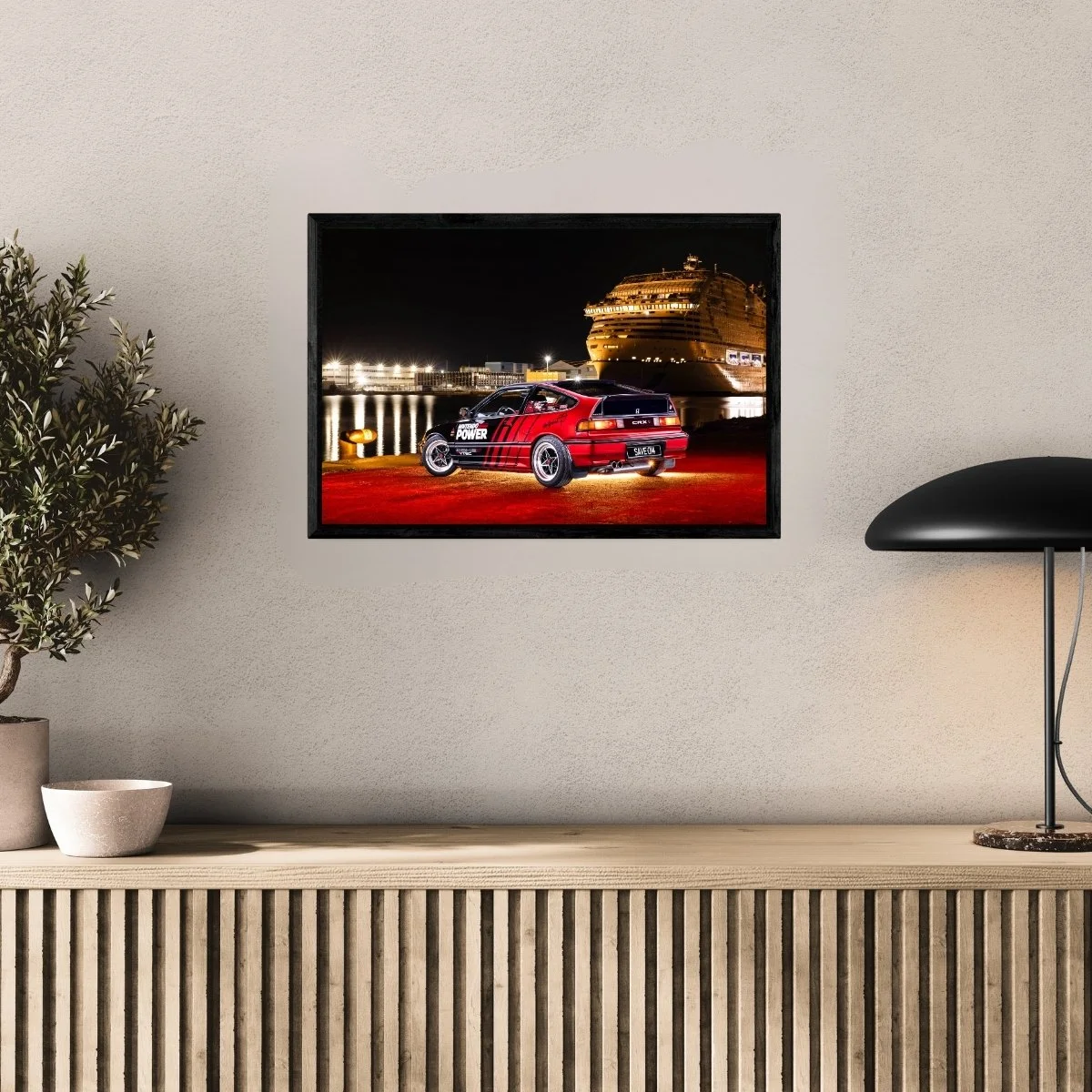 Photographie d’art Honda CRX Nintendo Custom tirage 40x60 cm avec caisse américaine – Night Car Studio