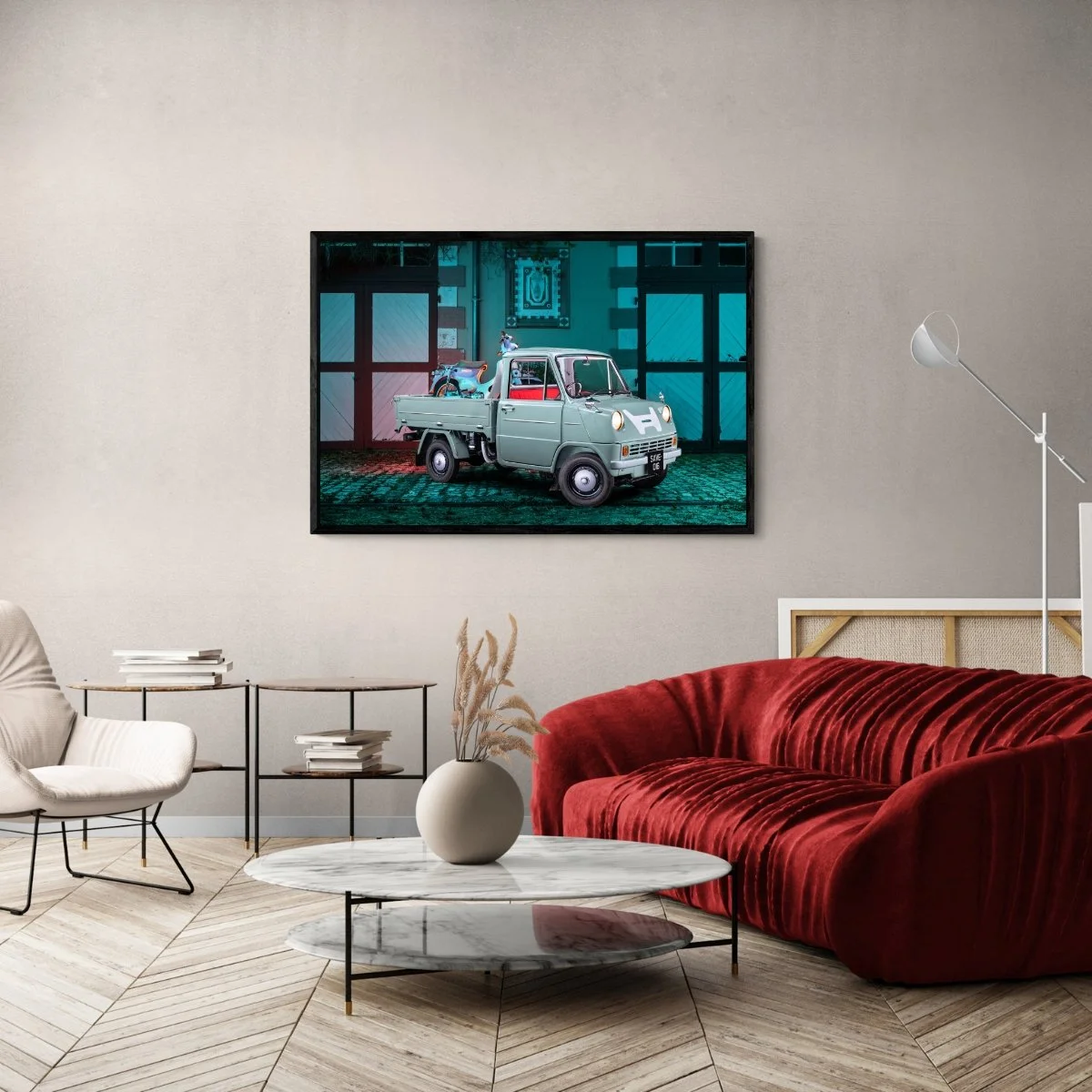 Photographie d’art Honda T500 tirage 80x120 cm – Night Car Studio