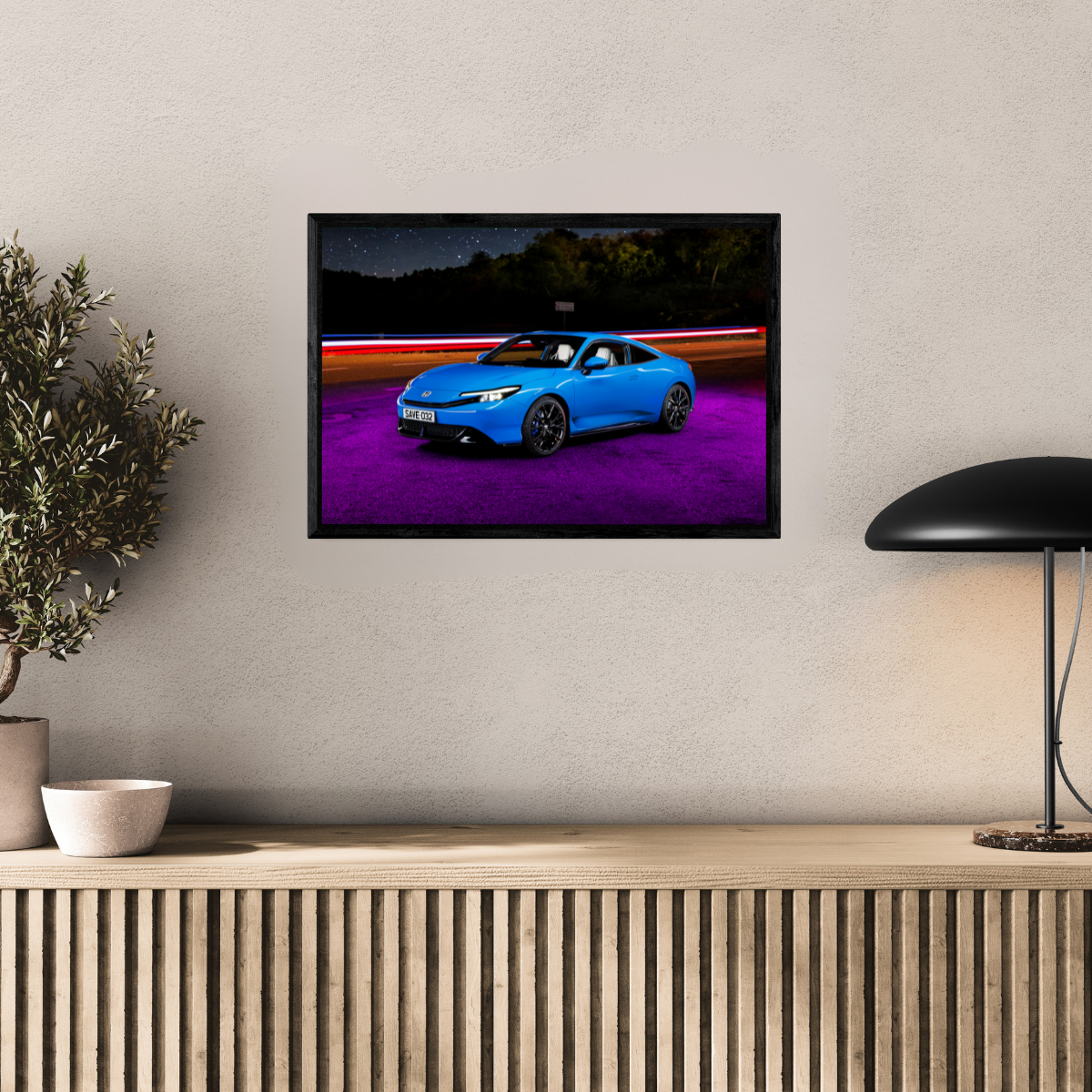 Photographie d’art Honda Prelude 6G tirage 40x60 cm avec caisse américaine – Night Car Studio