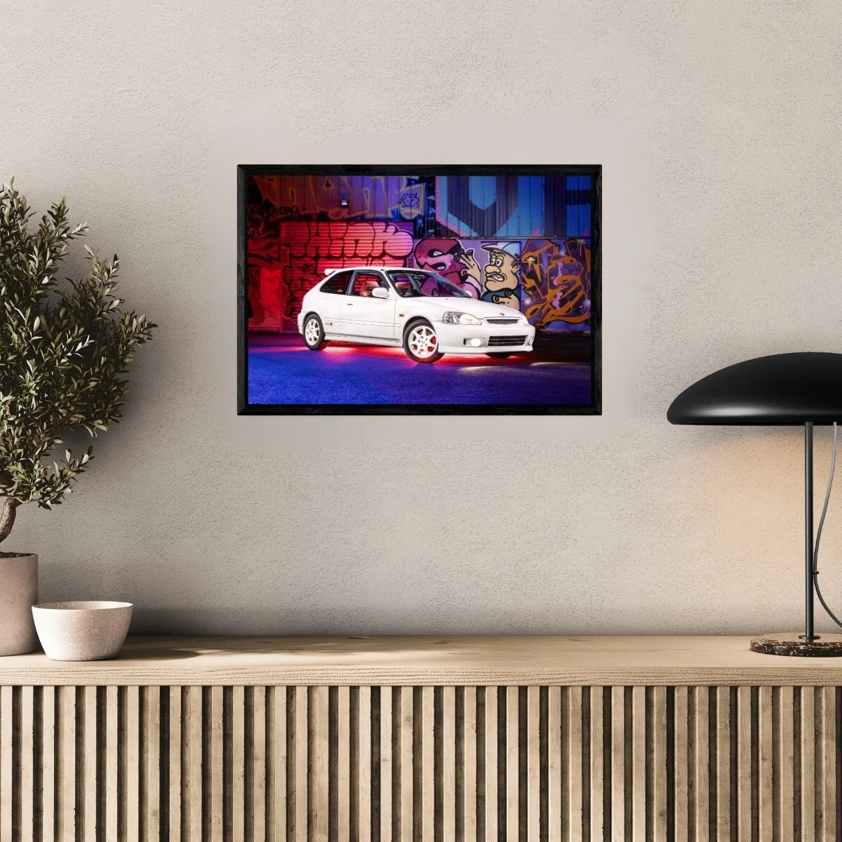 Photographie d’art Honda Civic Type R EK9 tirage 40x60 cm avec caisse américaine – Night Car Studio