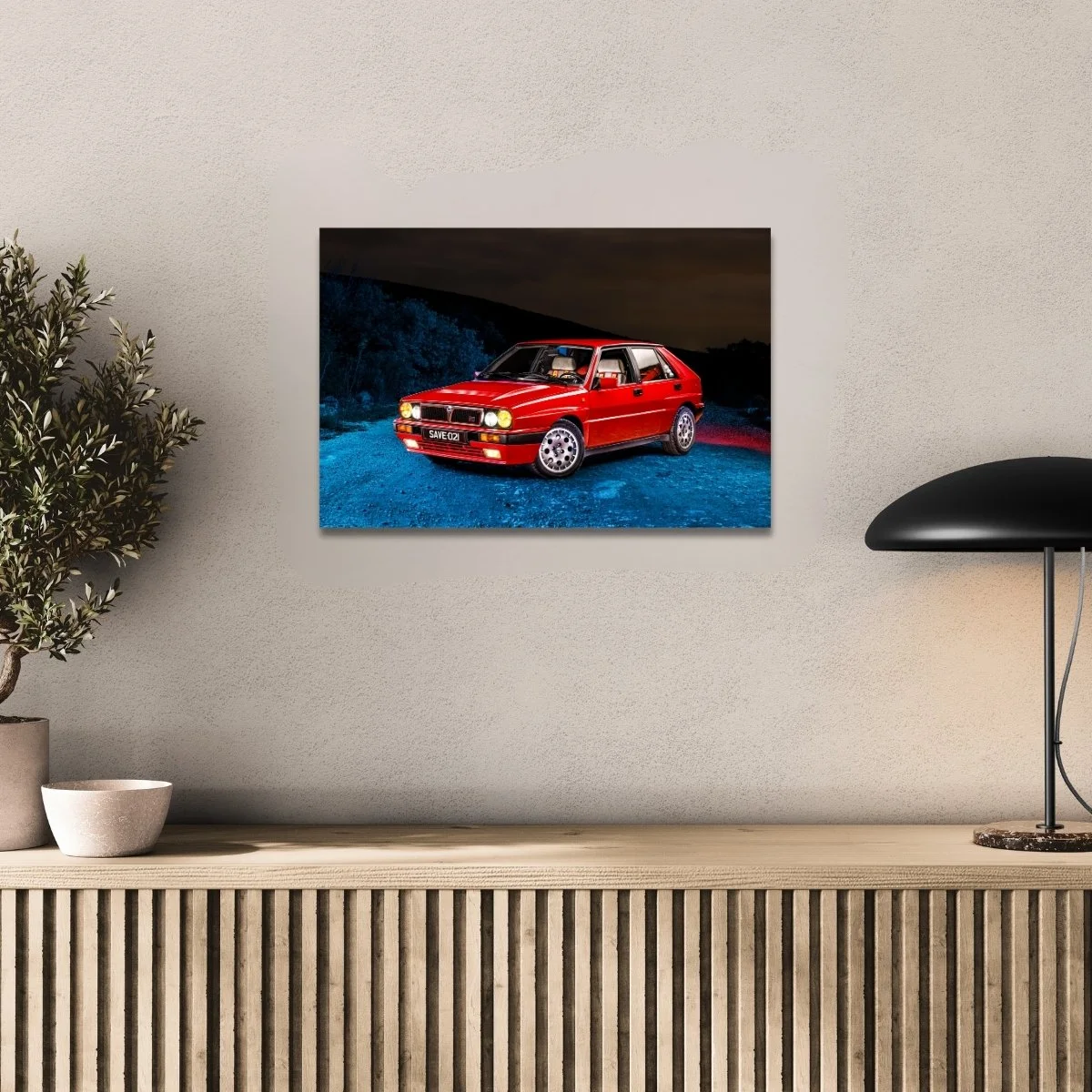 Photographie d’art Lancia Delta HF Integrale tirage 40x60 cm – Night Car Studio
