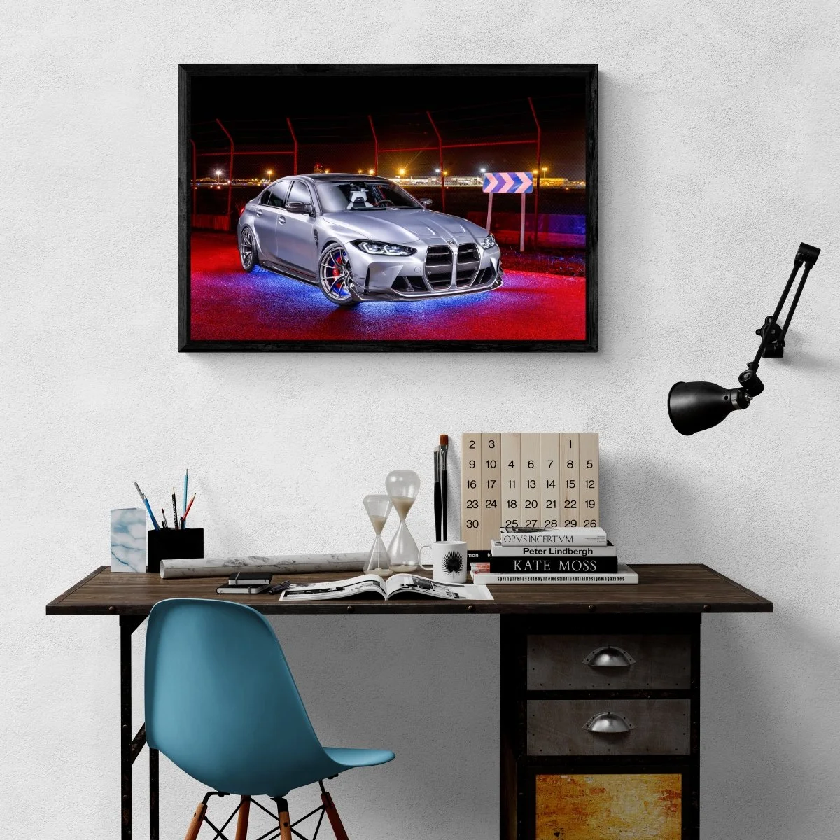 Photographie d’art BMW M3 G80 Competition tirage 60x90 cm – Night Car Studio