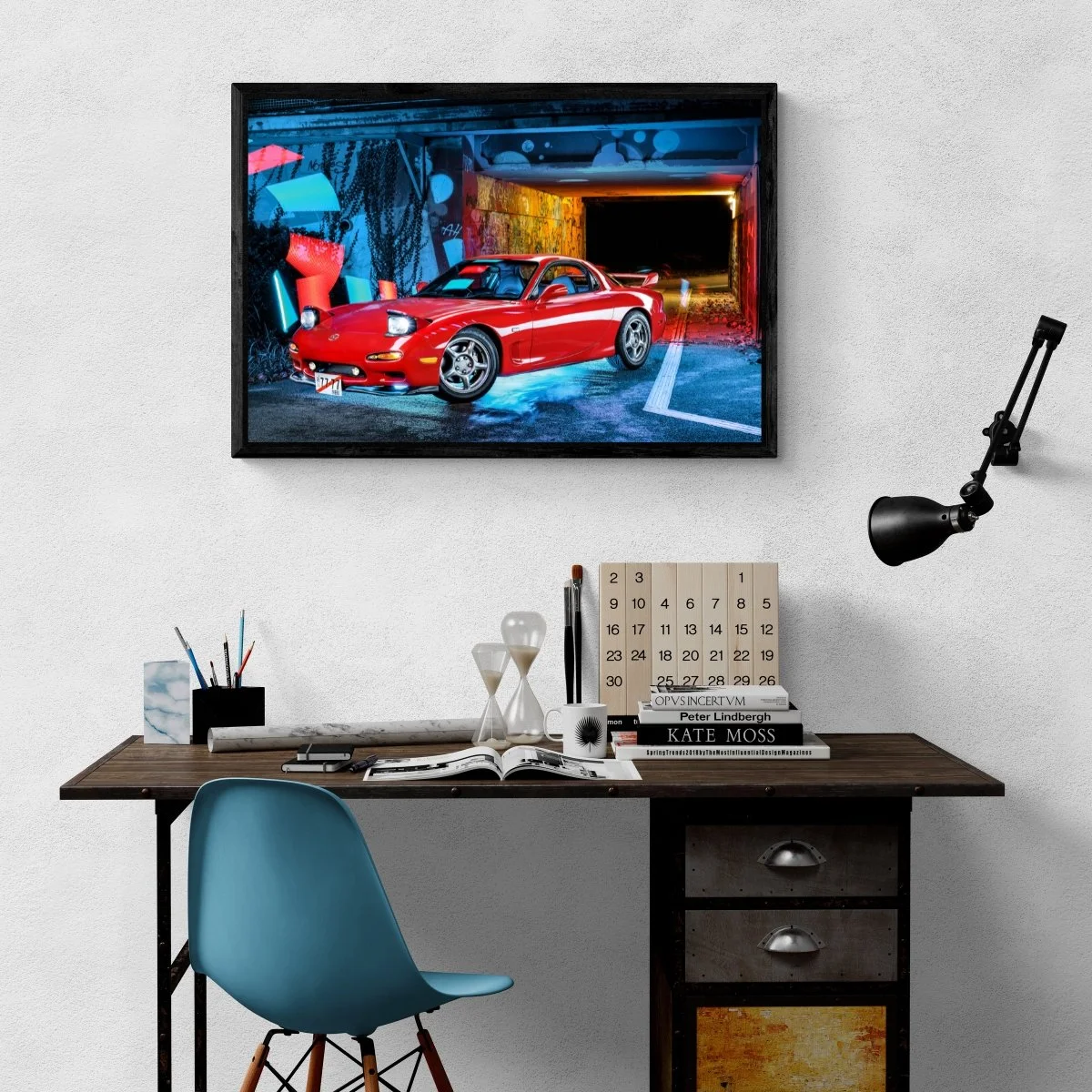 Photographie d’art Mazda RX-7 FD tirage 60x90 cm – Night Car Studio