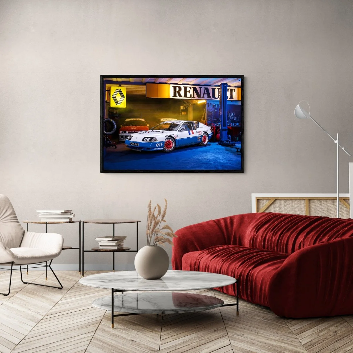 Photographie d’art Alpine GTA V6 Turbo Europacup tirage 80x120 cm – Night Car Studio