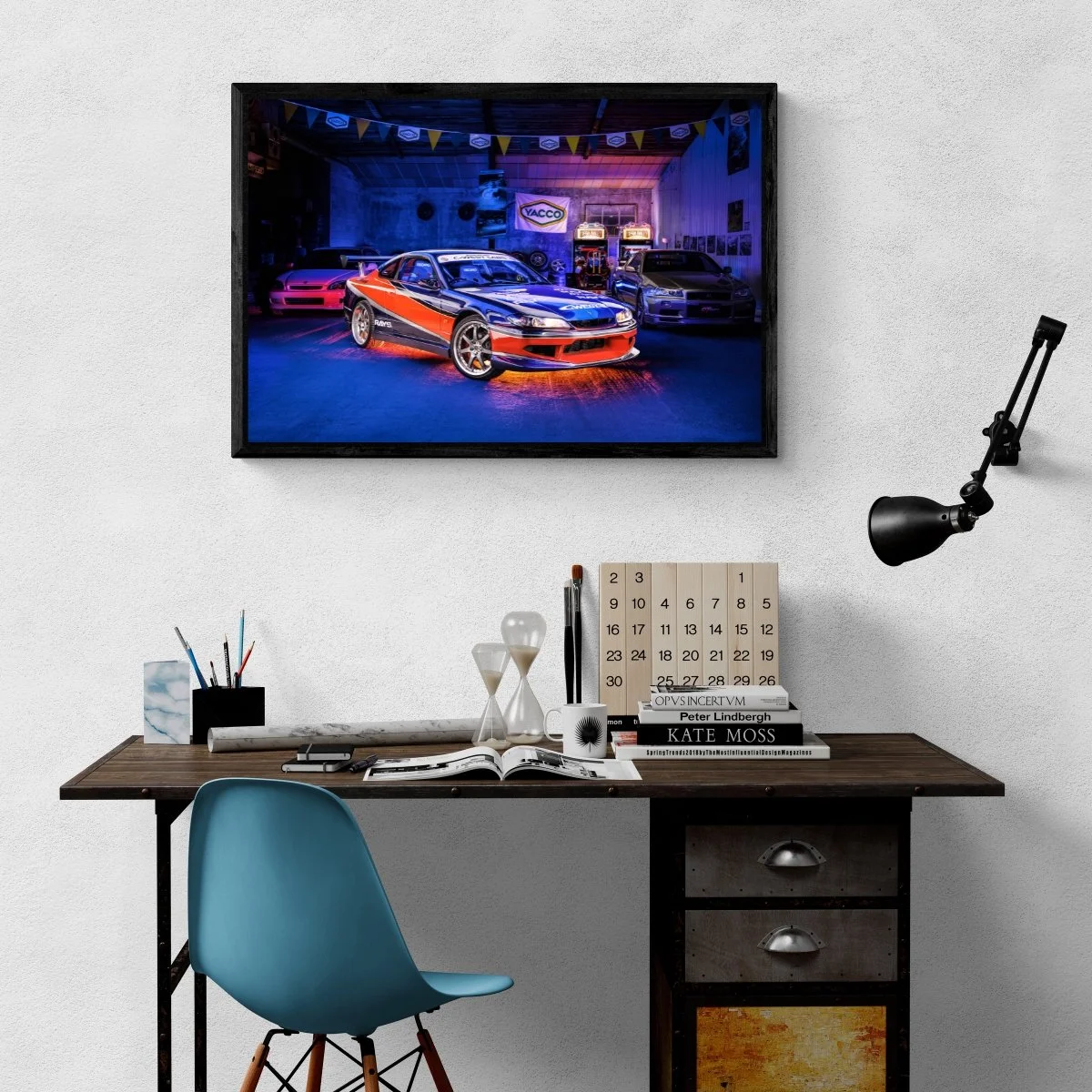 Photographie d’art Nissan Silvia S15 Mona Lisa Tokyo Drift tirage 60x90 cm – Night Car Studio