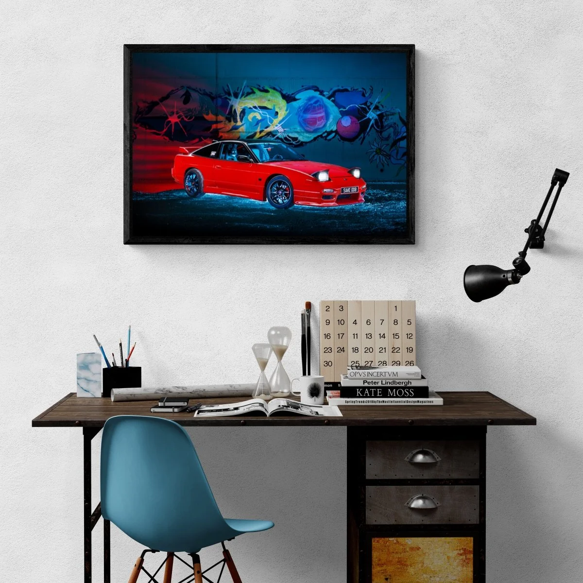 Photographie d’art Nissan Silvia S13 200SX tirage 60x90 cm – Night Car Studio