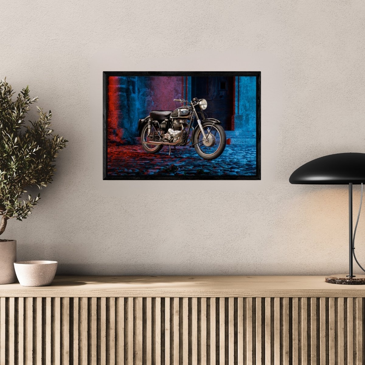 Photographie d’art AJS Model 20 tirage 40x60 cm avec caisse américaine – Night Car Studio