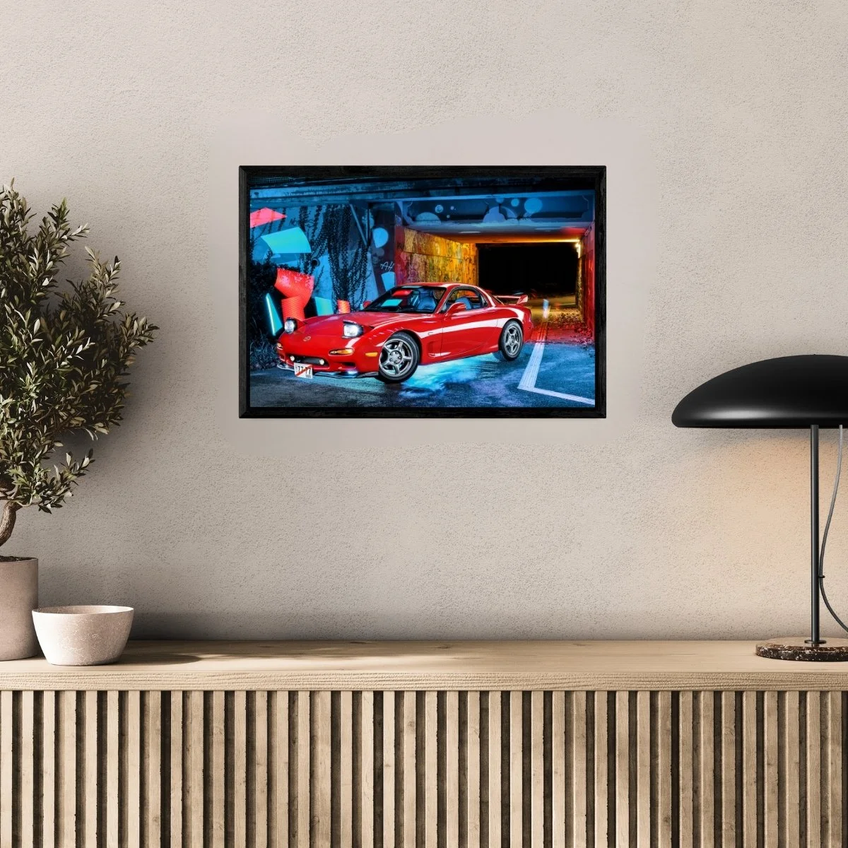 Photographie d’art Mazda RX-7 FD tirage 40x60 cm avec caisse américaine – Night Car Studio