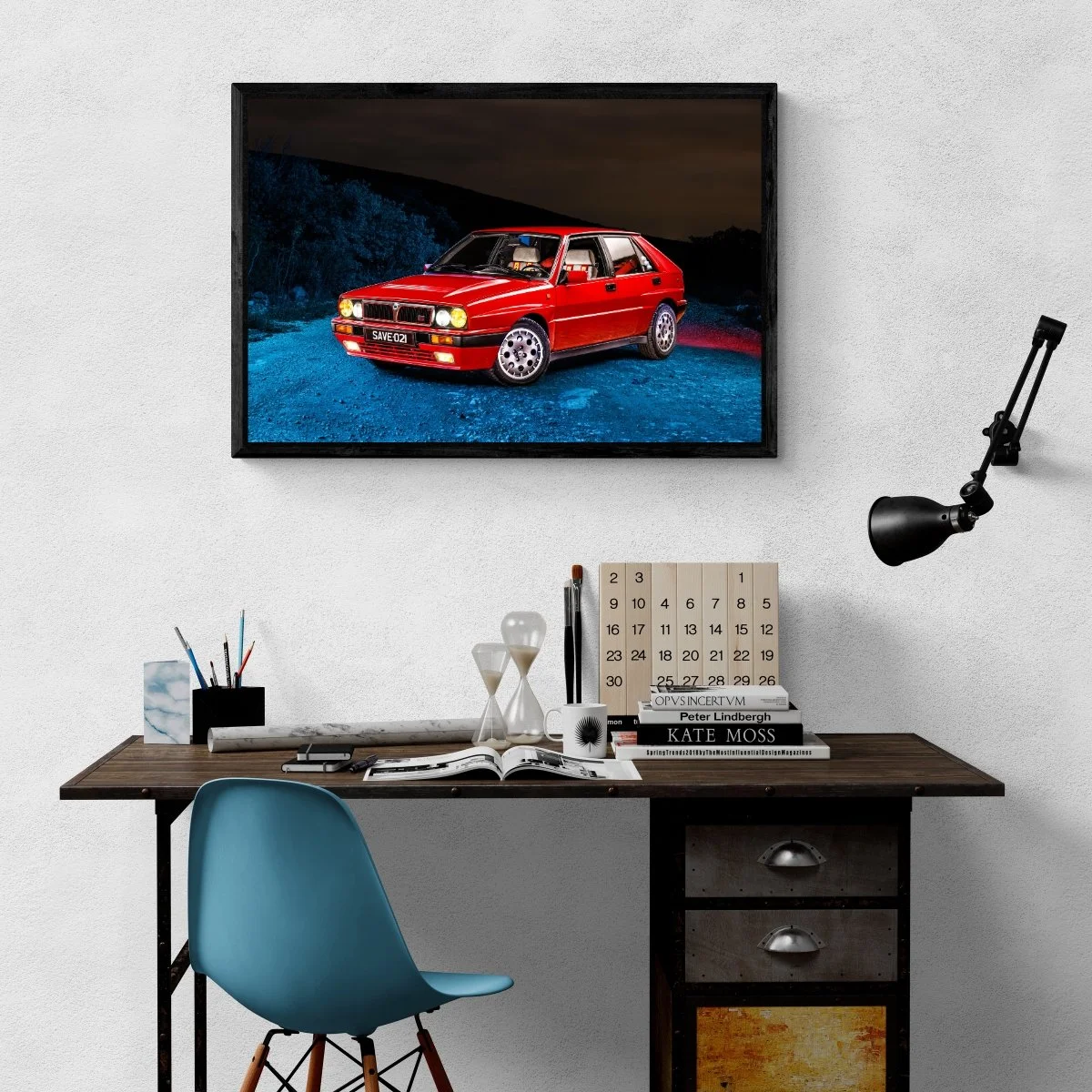 Photographie d’art Lancia Delta HF Integrale tirage 60x90 cm – Night Car Studio