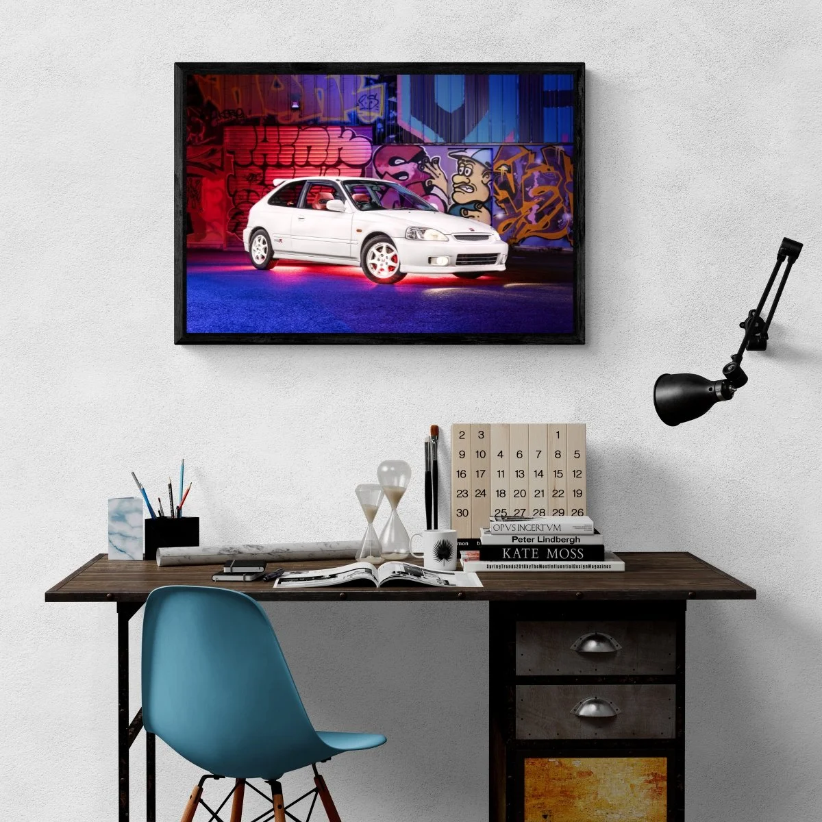 Photographie d’art Honda Civic Type R EK9 tirage 60x90 cm – Night Car Studio