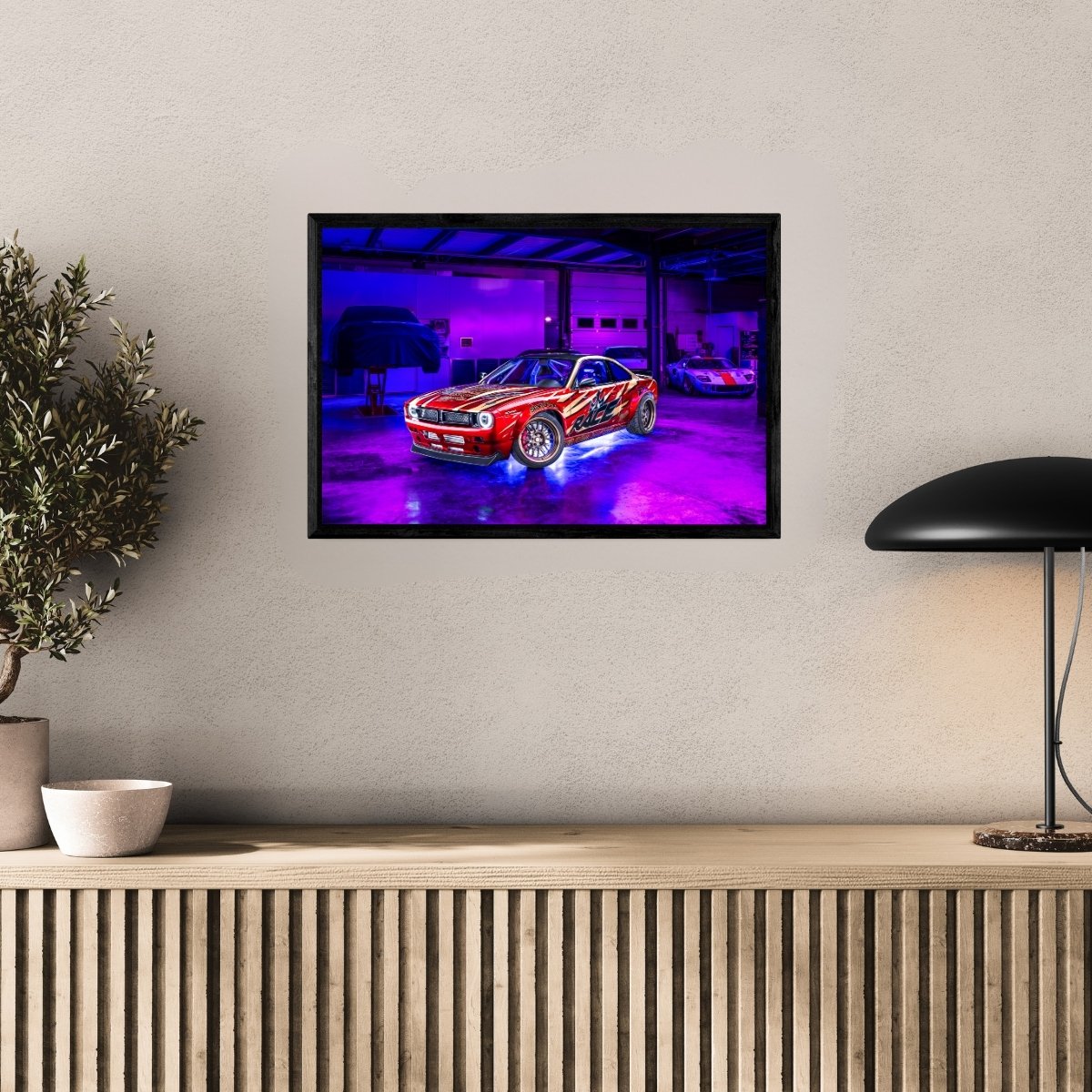 Photographie d’art Nissan Silvia S14 Rocket Bunny tirage 40x60 cm avec caisse américaine – Night Car Studio