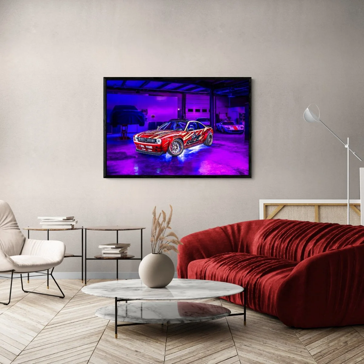 Photographie d’art Nissan Silvia S14 Rocket Bunny tirage 80x120 cm – Night Car Studio