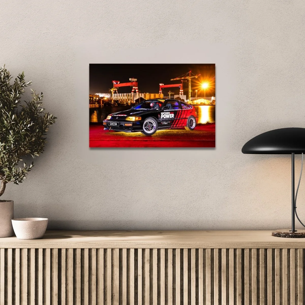 Photographie d’art Honda CRX Nintendo Tribute tirage 40x60 cm – Night Car Studio