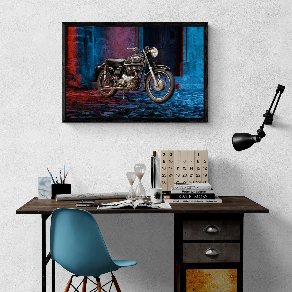 Photographie d’art AJS Model 20 tirage 60x90 cm – Night Car Studio