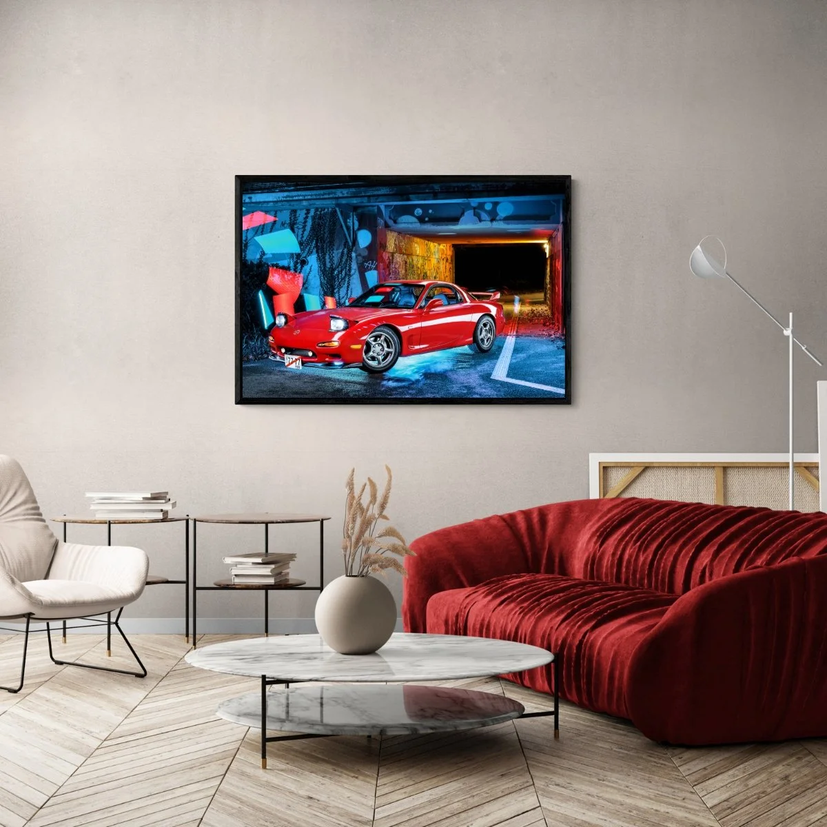Photographie d’art Mazda RX-7 FD tirage 80x120 cm – Night Car Studio