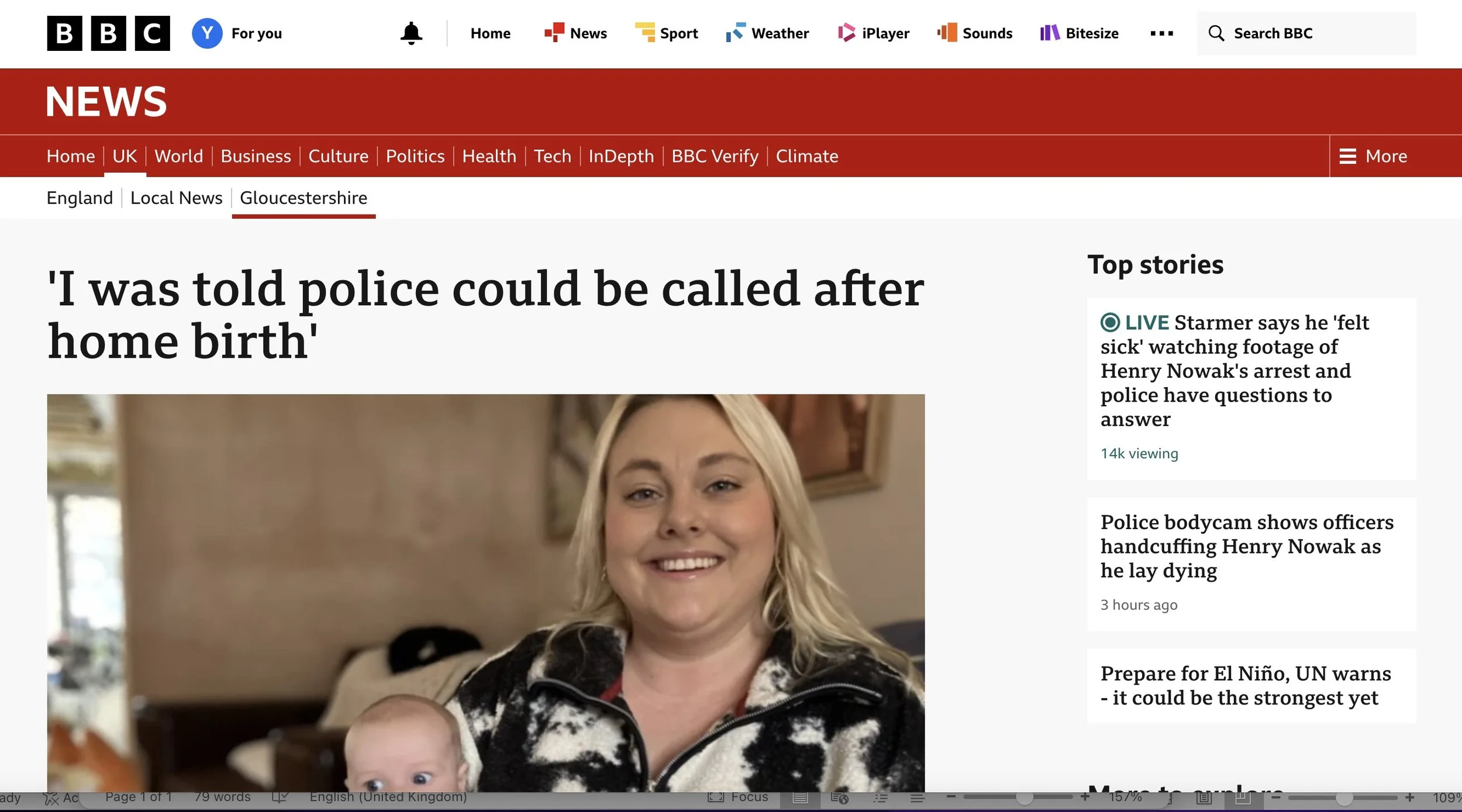 BBC Coverage of Bethany’s Freebirth &amp; Being Threatened with Police Involvement