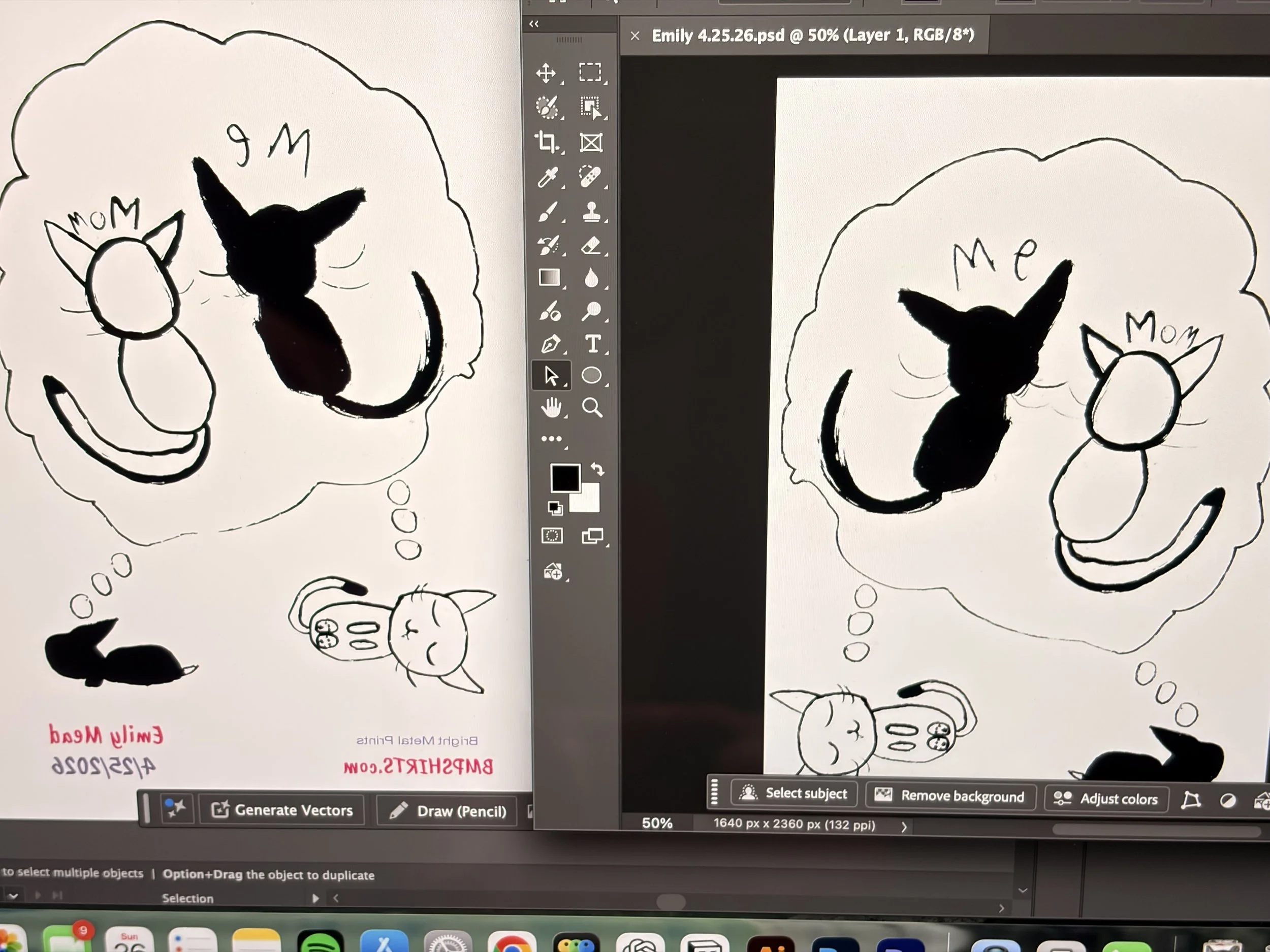 Working on the design for my daughter's drawing