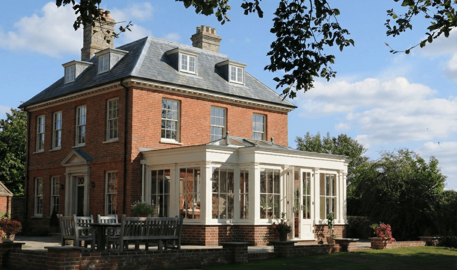architecturally designed sun room to redbrick period property in sussex