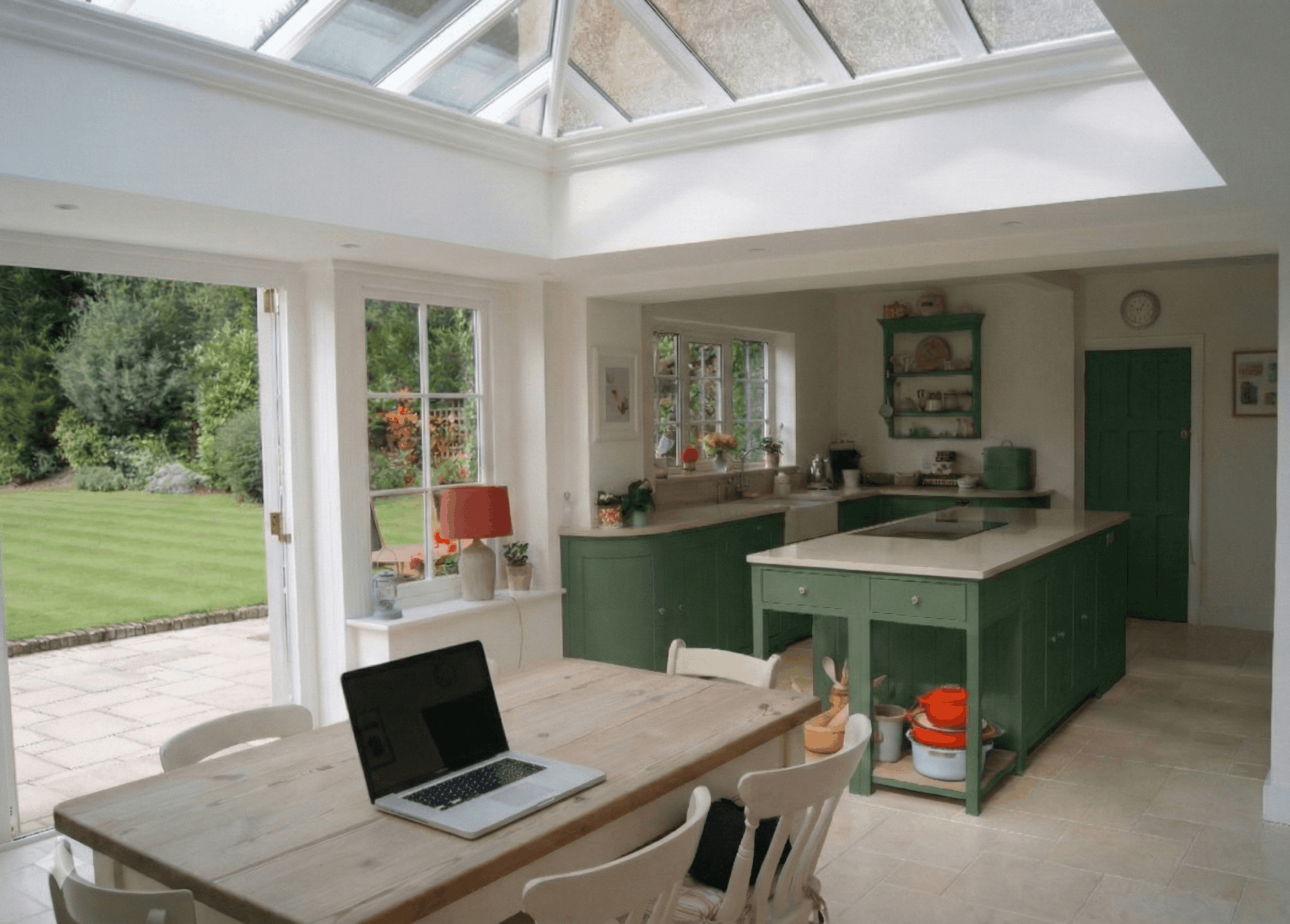 Interior view of an open-plan living hub in a Hampshire dwelling.