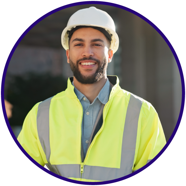 Construction supervisor monitoring environmental controls