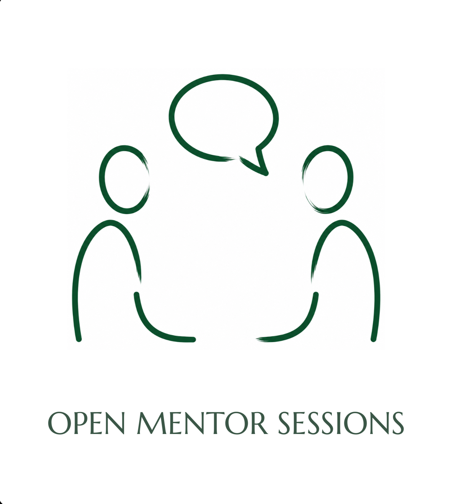 Logo with two abstract human figures facing each other with a speech bubble above, and text 'Open Mentor Sessions' below. Ivy League educator, University of Pennsylvania, Psychology Department, Positive Psychology. The Education Workspace. Higher Edu