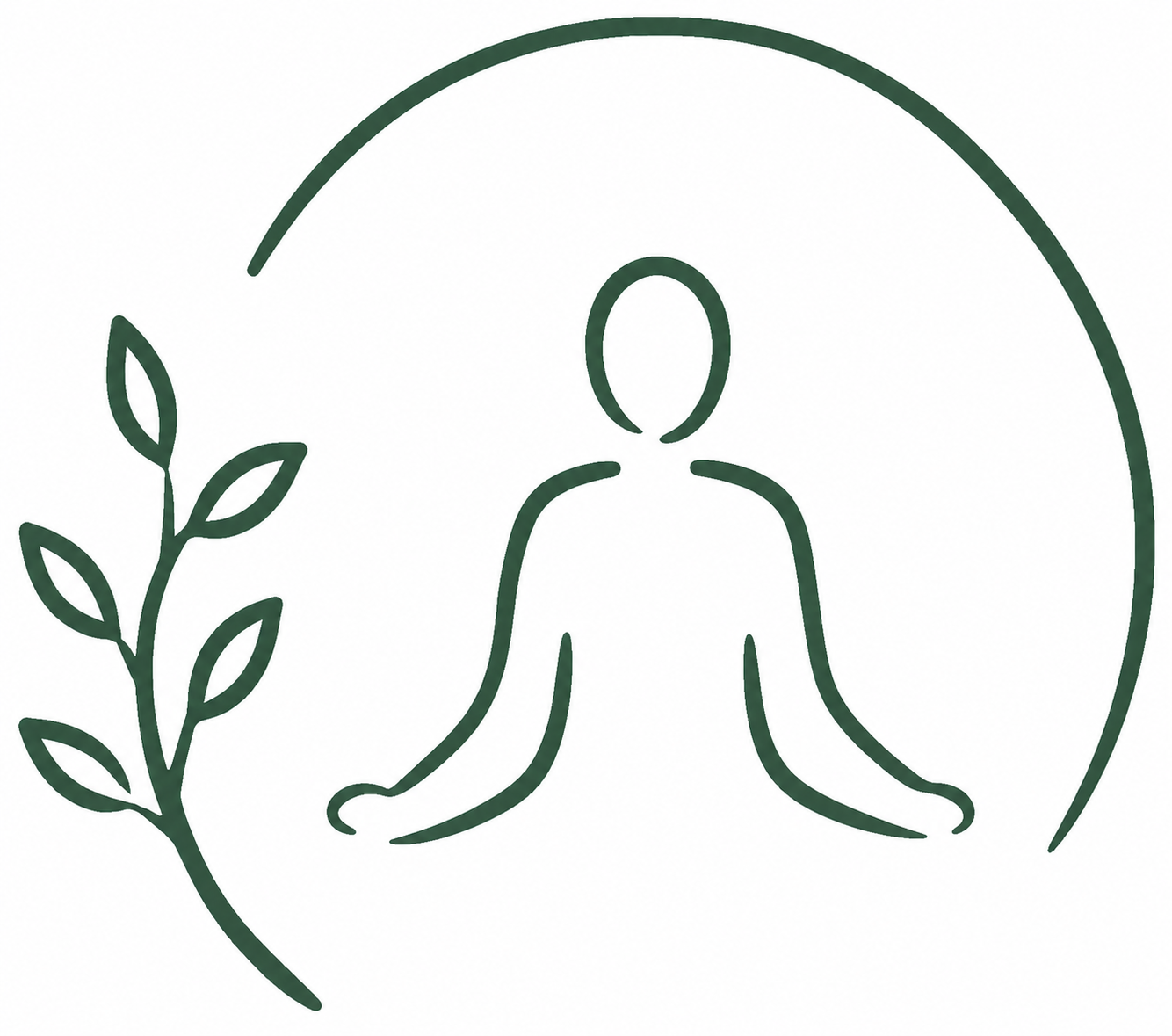 Minimalist line drawing of a person meditating, surrounded by a circle and a plant branch on the left side. Ivy League educator, University of Pennsylvania, Psychology Department, Positive Psychology. The Education Workspace. Higher Education.