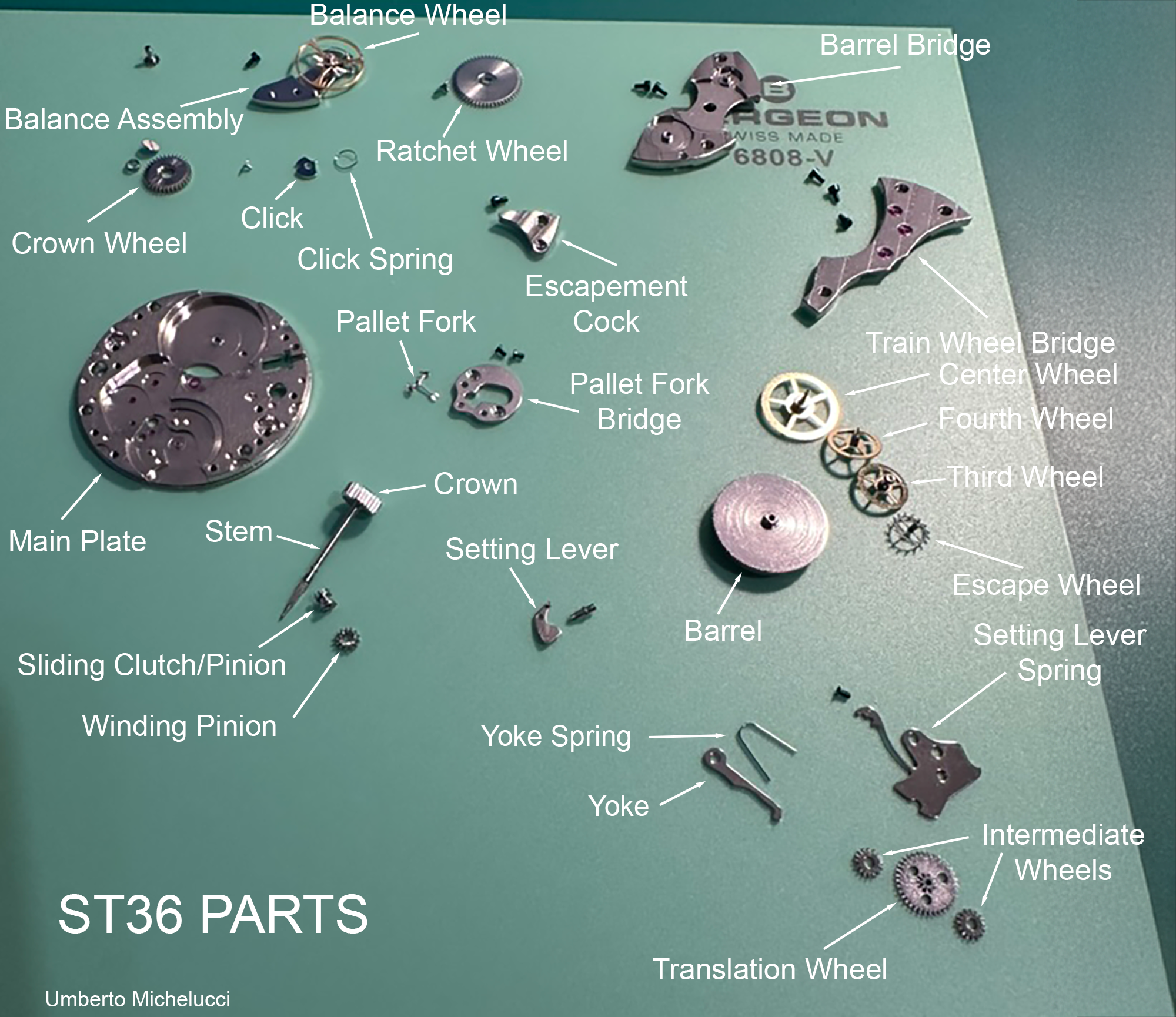ST36 Movement Part Names