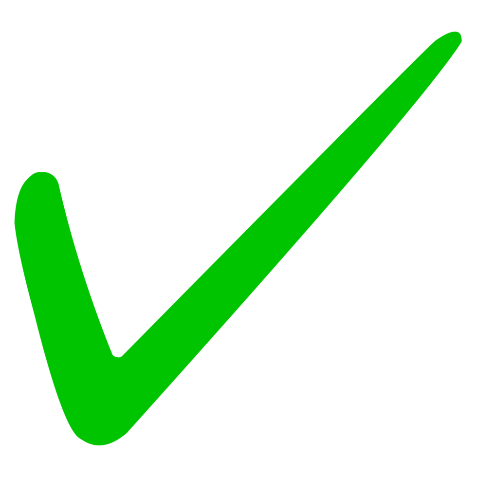Green check mark indicating correctness or approval.