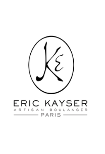 Logo d'Éric Kayser, artisan boulanger à Paris, avec émergence de lettres stylisées dans un cercle.