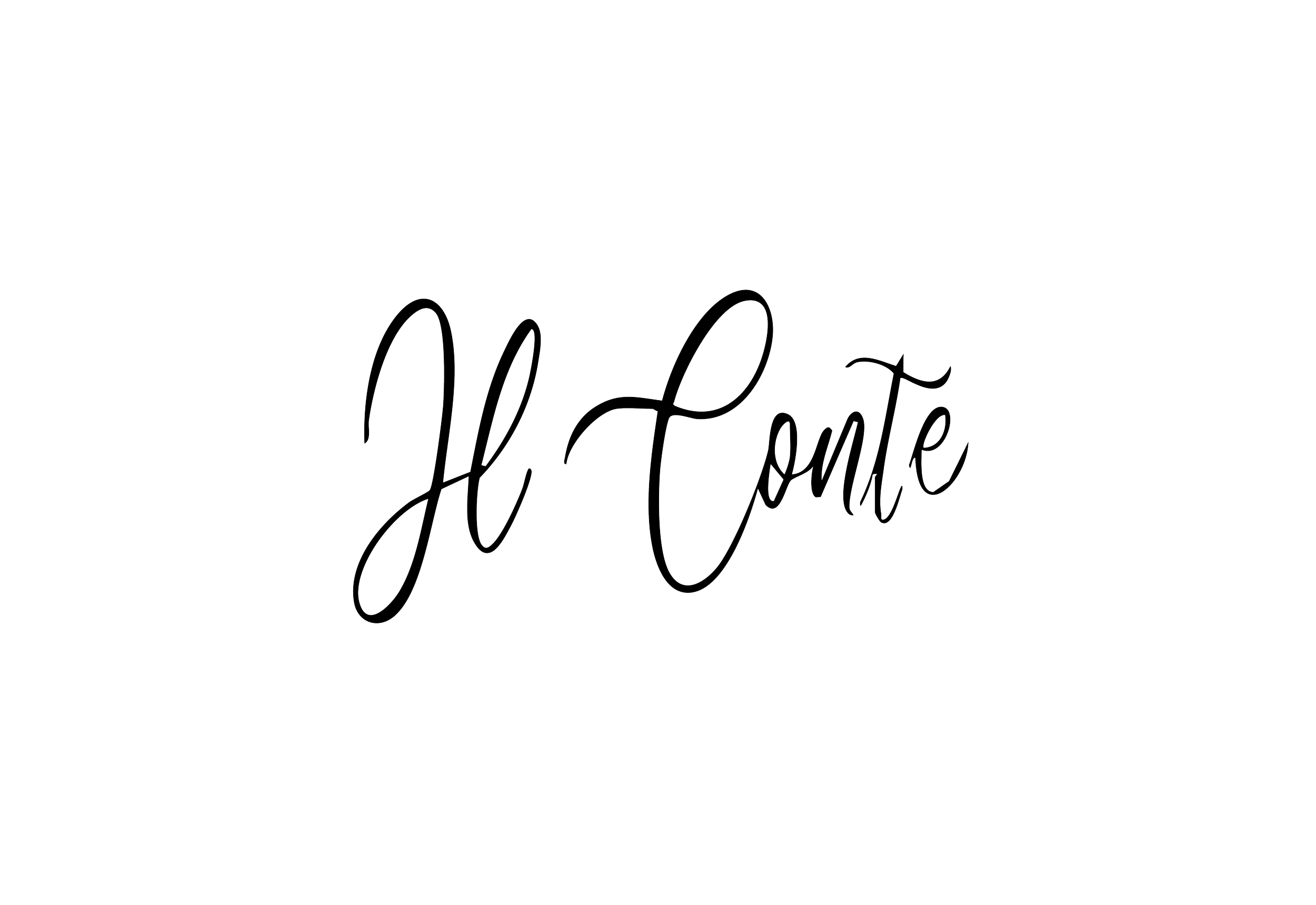 Texte écrit en style script qui dit 'Il conte
 sur un fond noir.