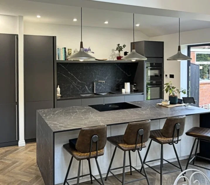 Graphite and Concrete Kitchen in Grimsby