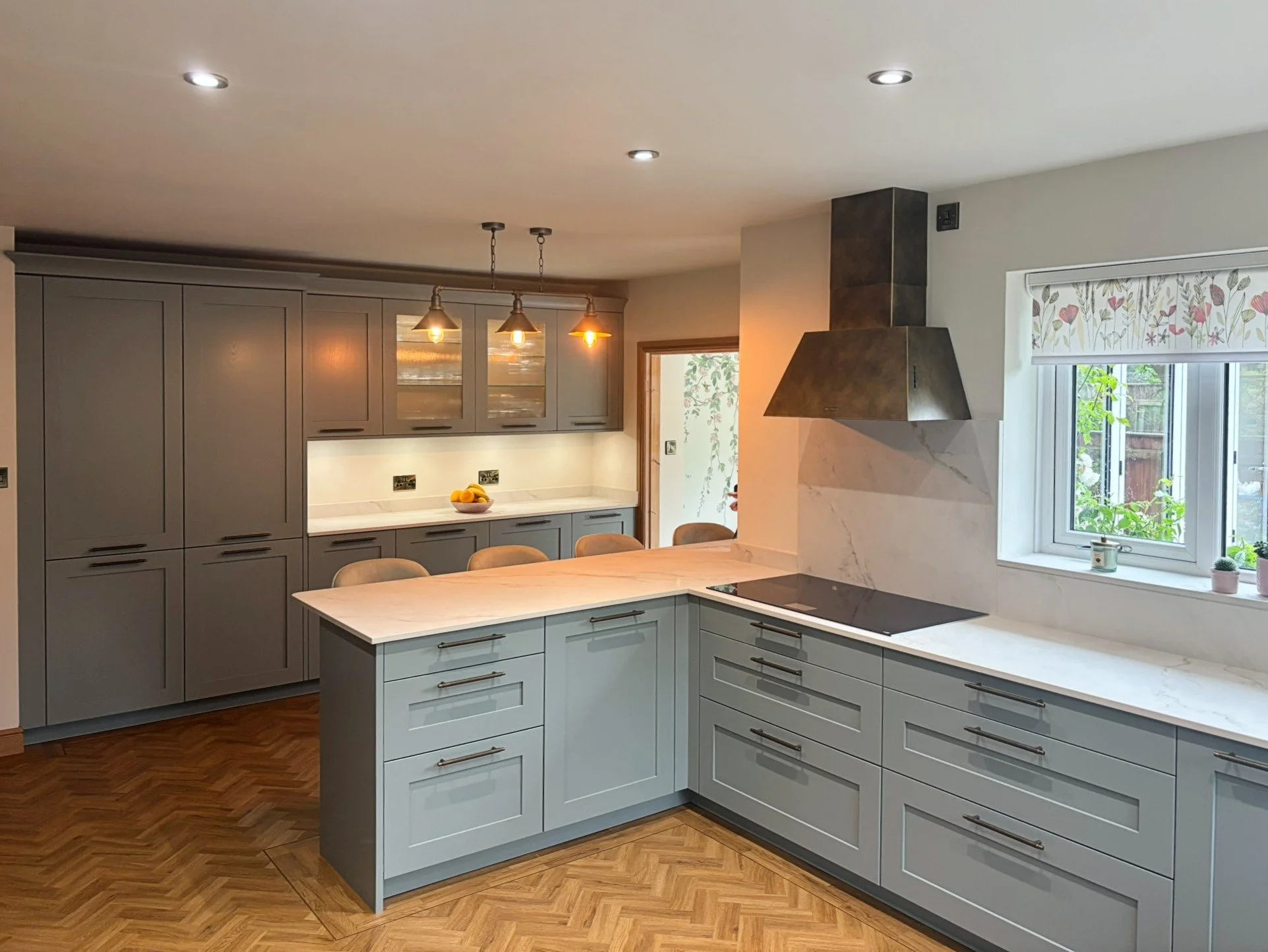 Light Blue-Green Shaker Kitchen in Cleethorpes