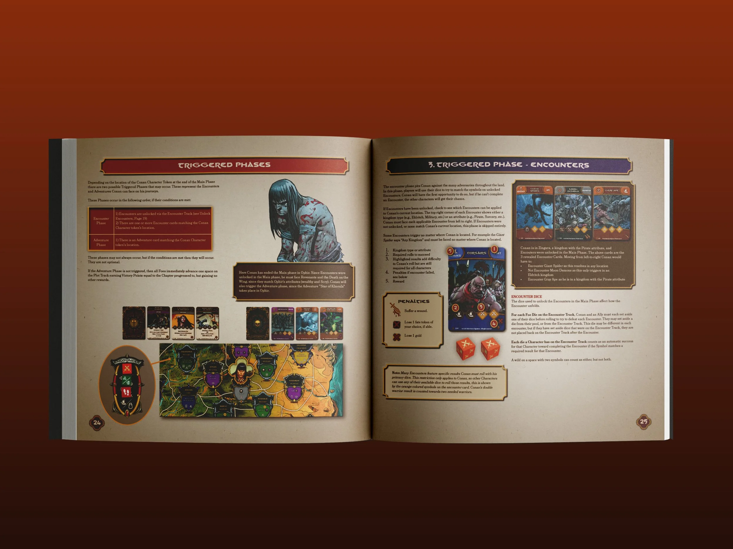 The Adventures of Conan rulebook spread 4