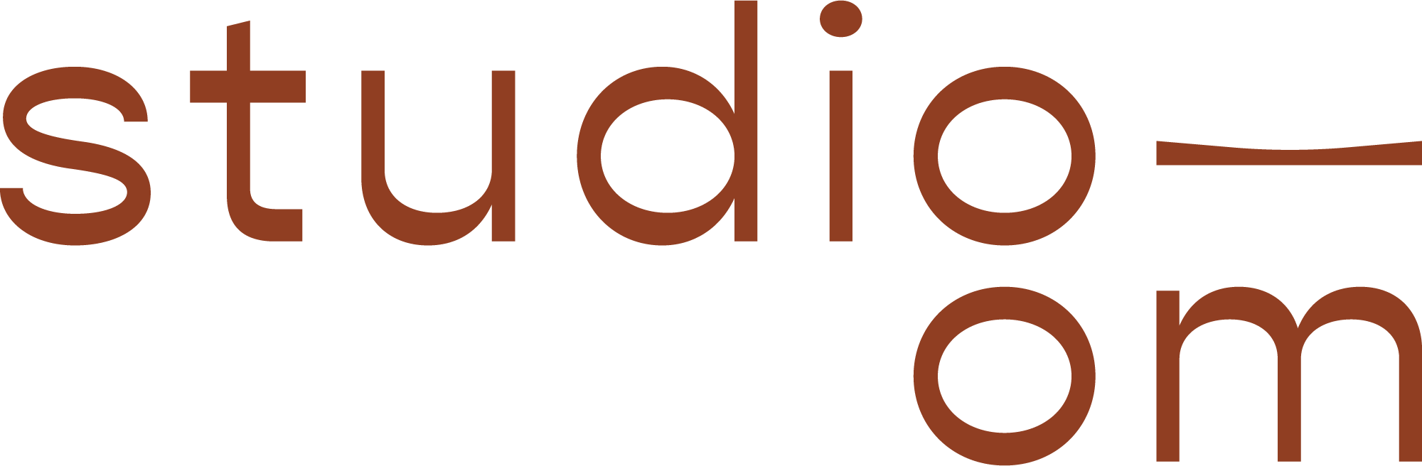 Logo with the words "studio.com" in brown letters across a black background.