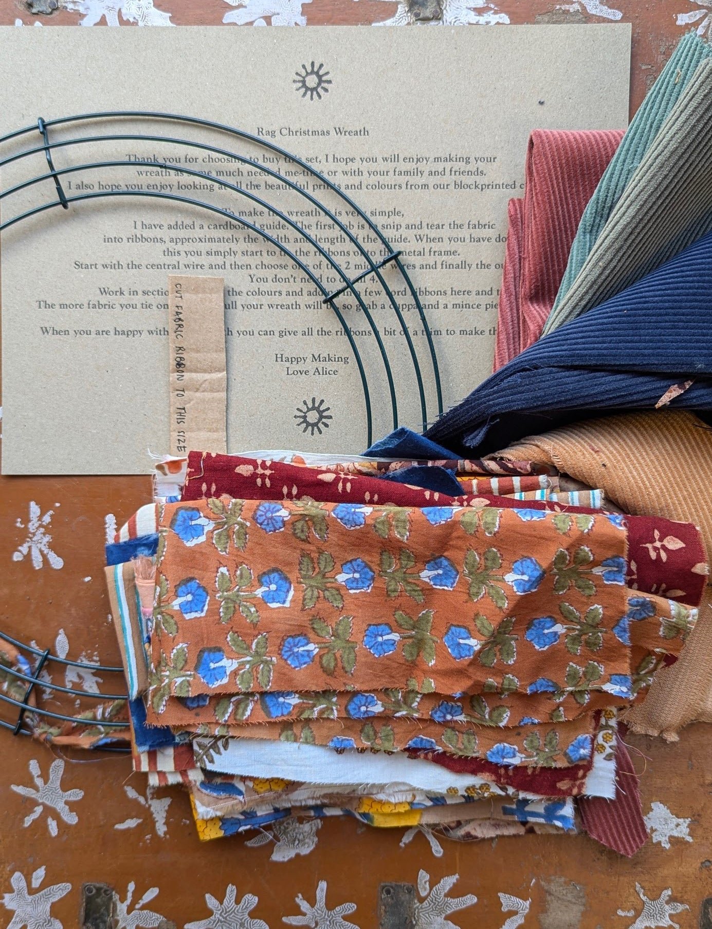 christmas rag wreath kit