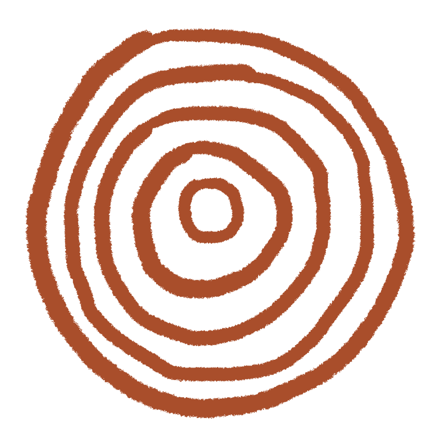 Brown concentric rings on a black background
