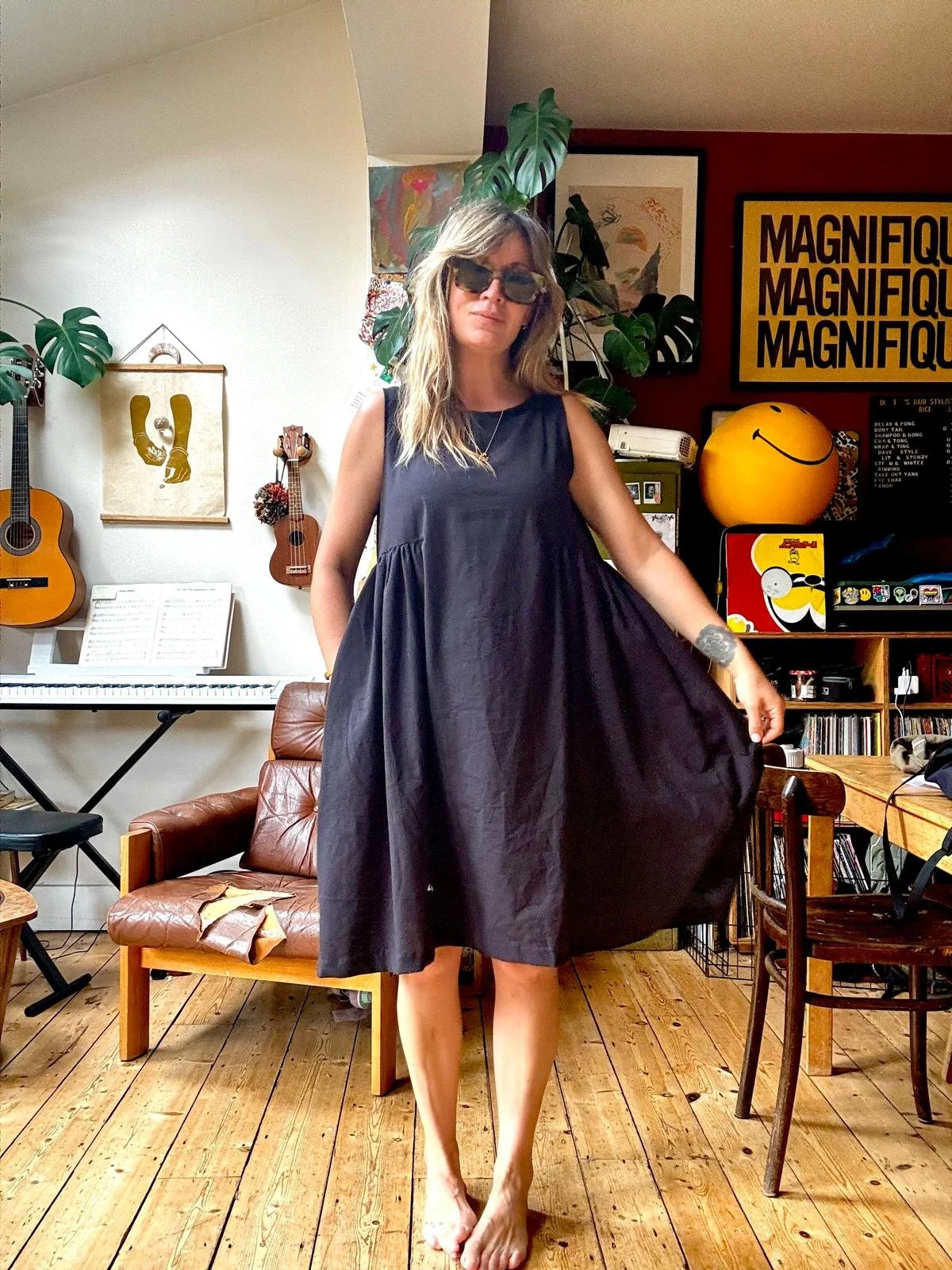 sleeveless tulip dress