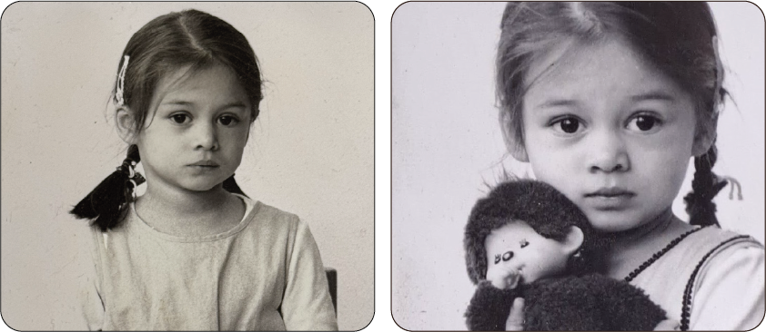 Childhood photos of Bo Brown during her early years.