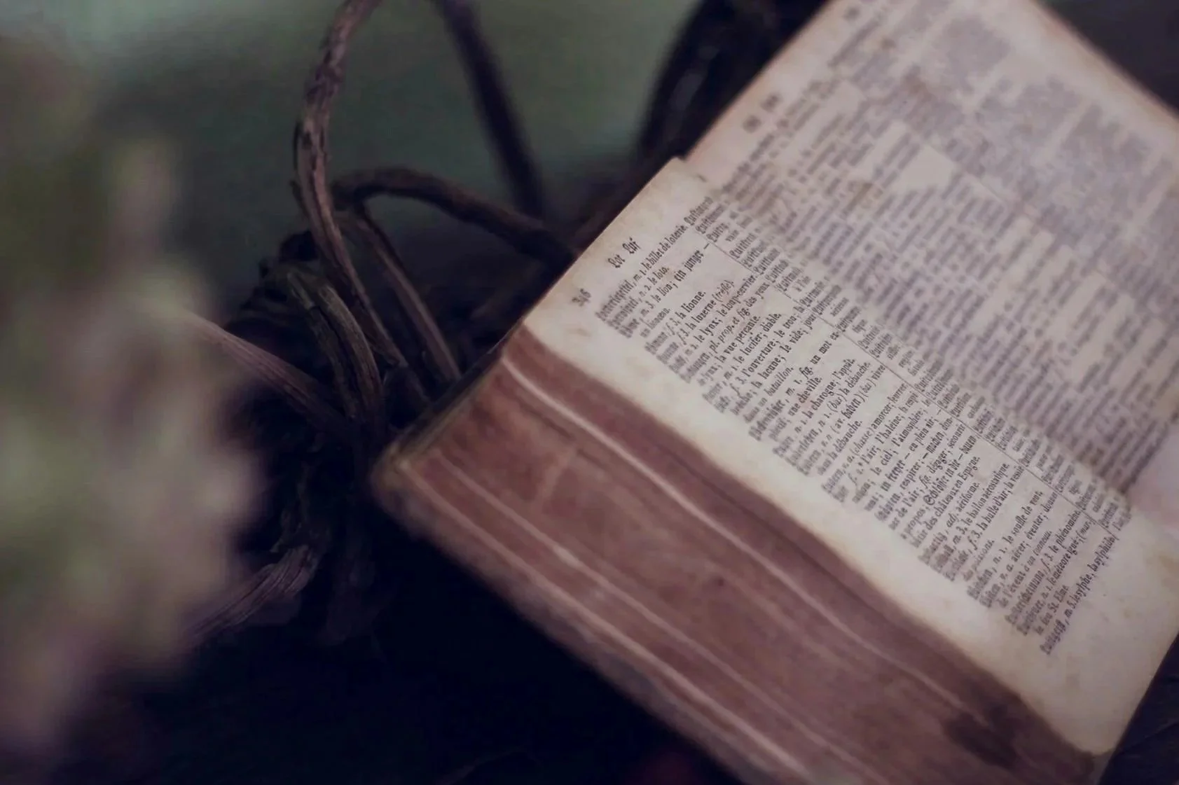 Un libro abierto en una página de texto en español, sobre una superficie oscura.