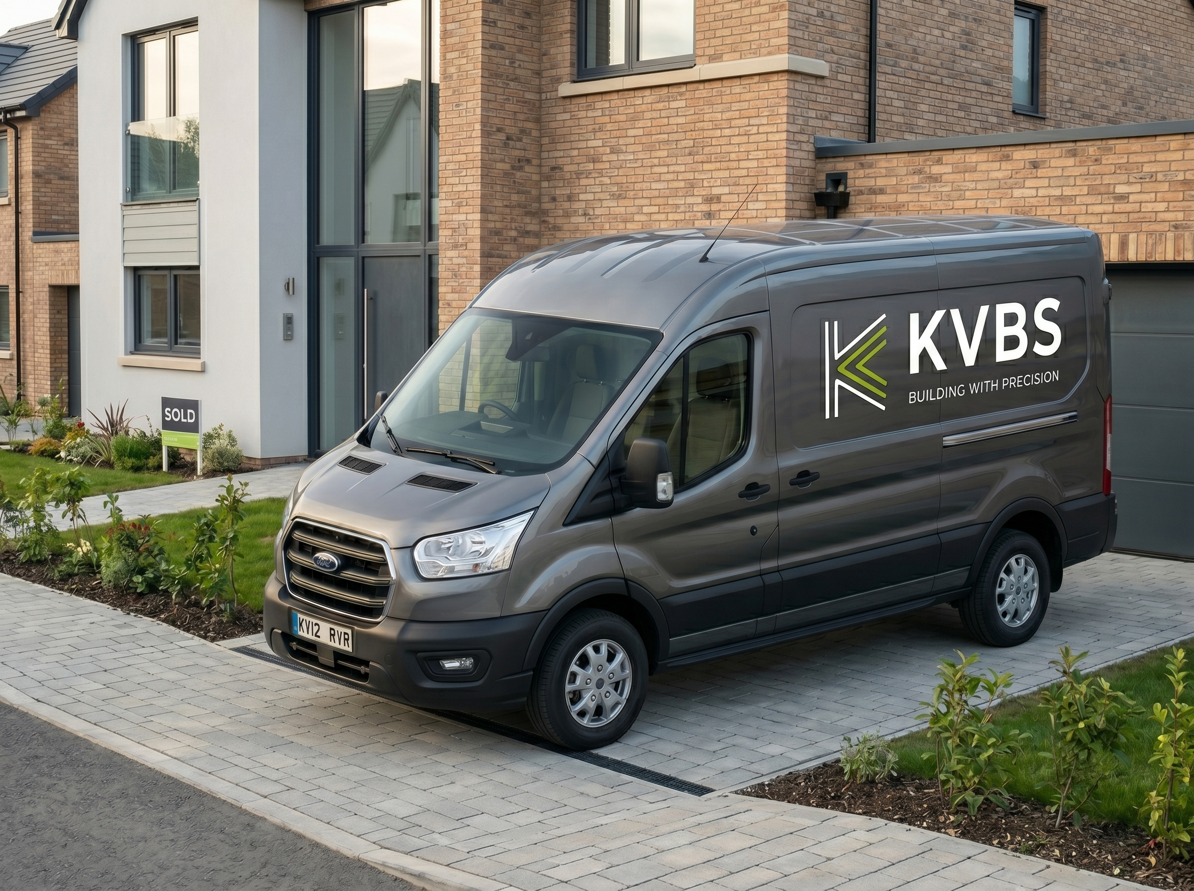 Company Van outside new build project